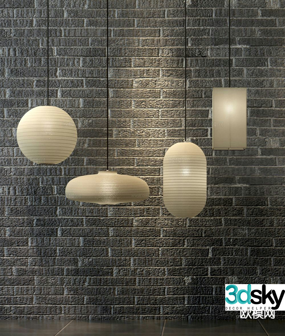 New Chinese style chandelier lantern chandelier 3d model