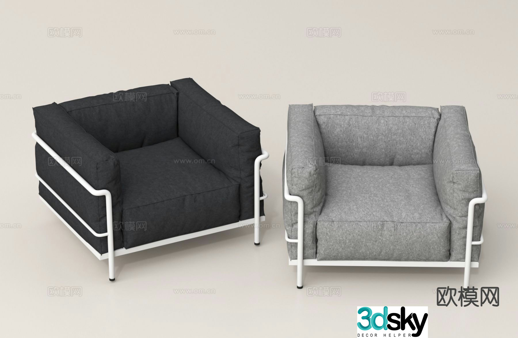 Single sofa armrest sofa 3d model
