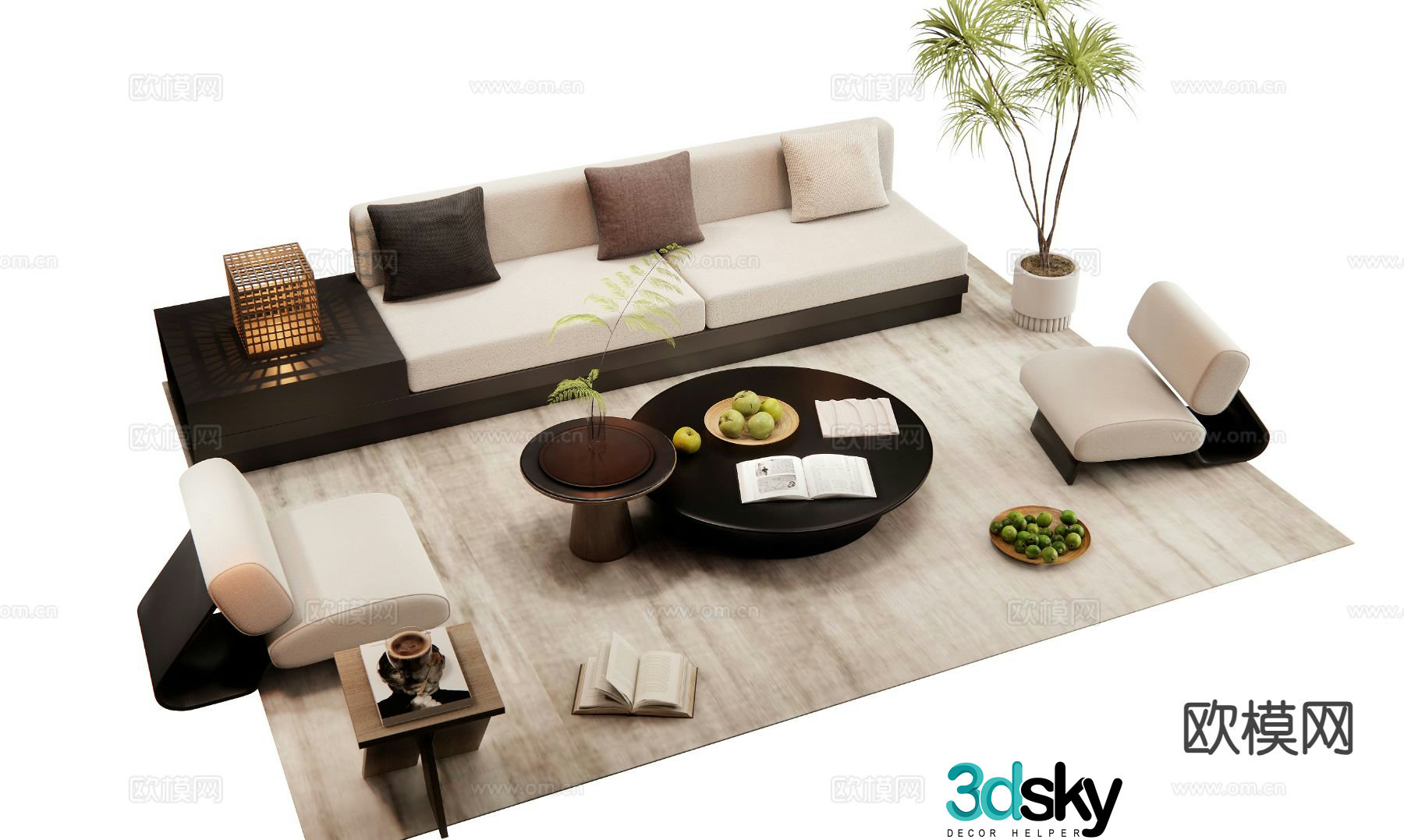 Modern sectional sofa 3d model