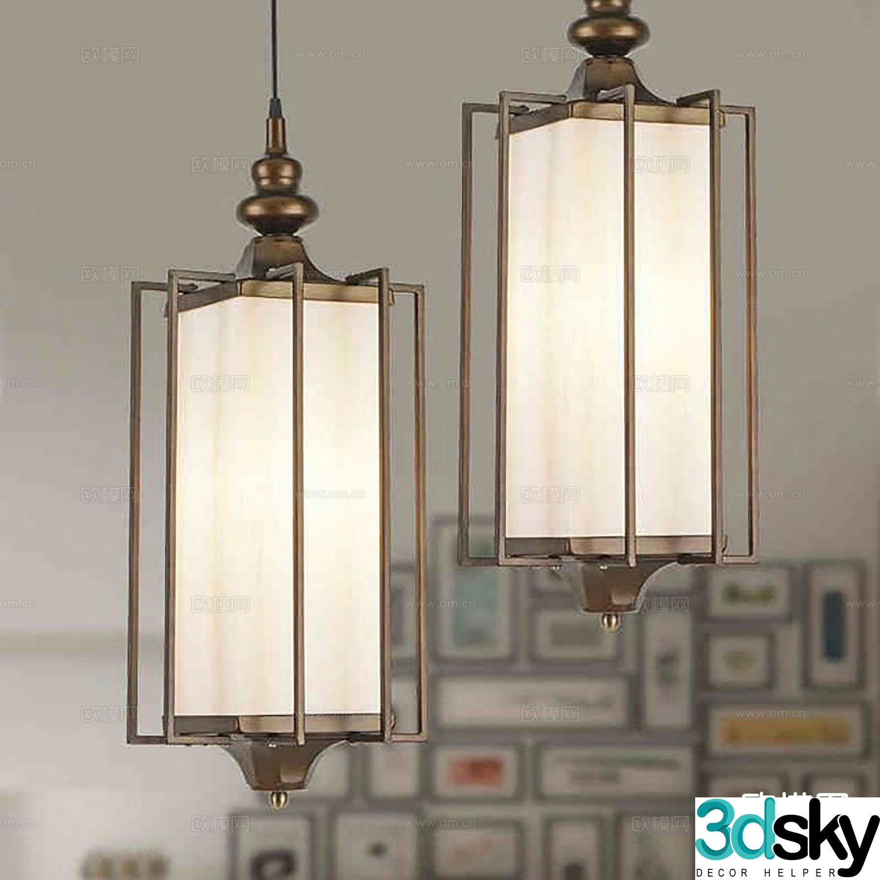 Simple European chandelier bedside small chandelier 3d model