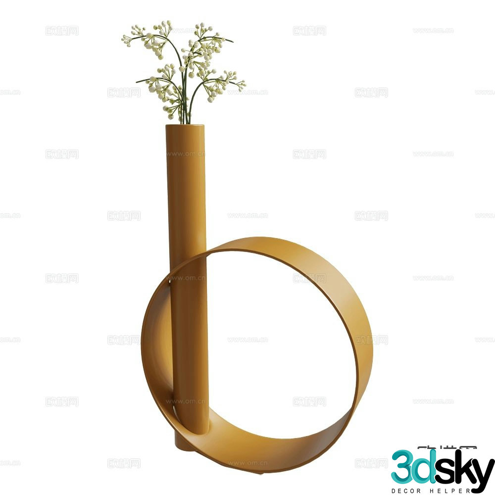 Fermob vase floral arrangement flower arrangement 3d model