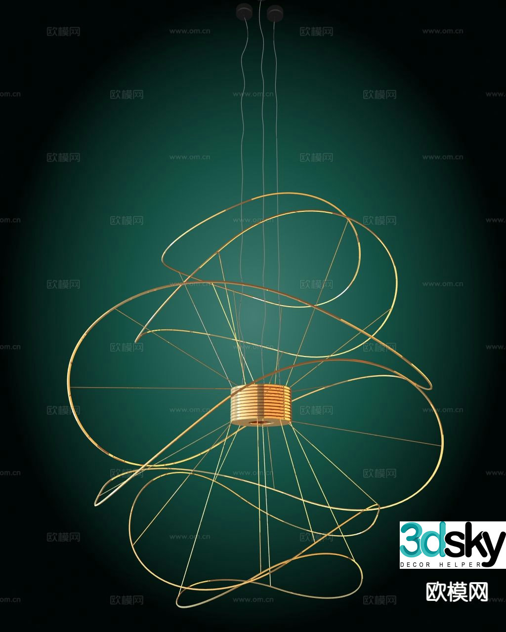 Light luxury chandelier art chandelier 3d model