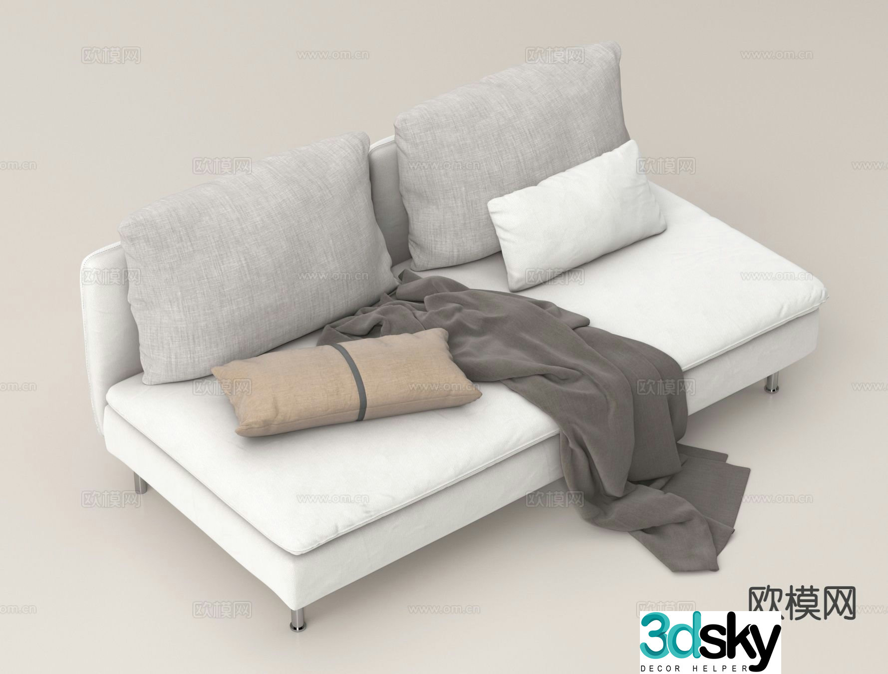 Double sofa sofa bed 3d model