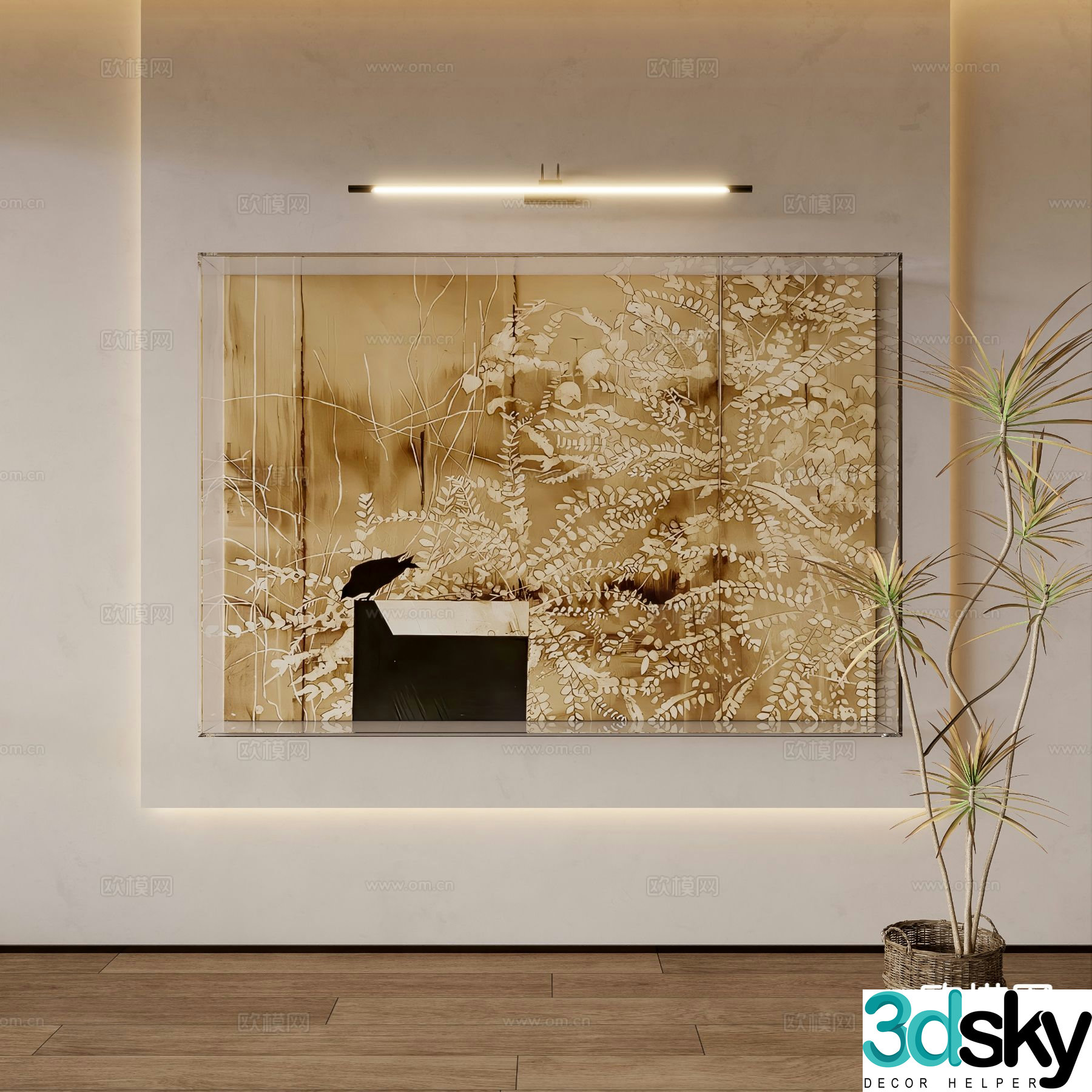 Wabi-sabi painting decorative painting hanging painting 3d model
