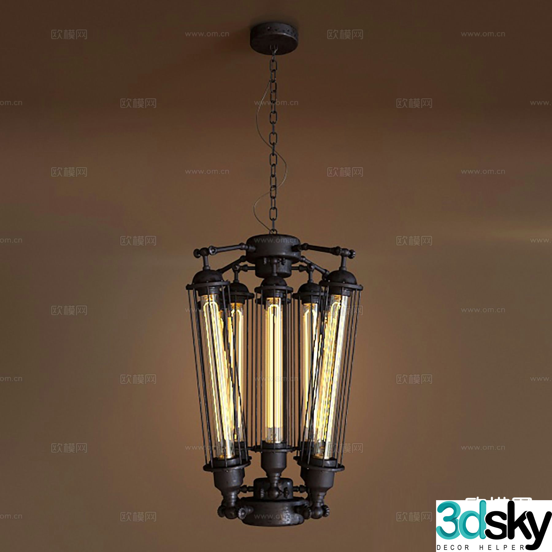 Nordic chandelier bedside small chandelier 3d model