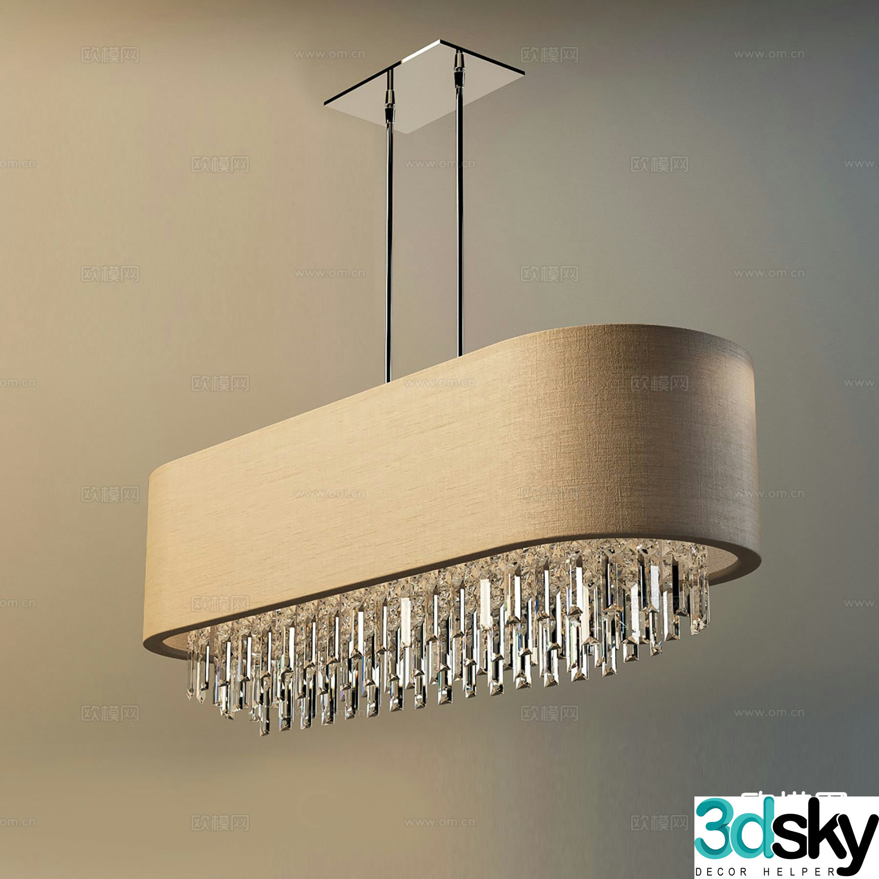 Light luxury chandelier hall chandelier 3d model