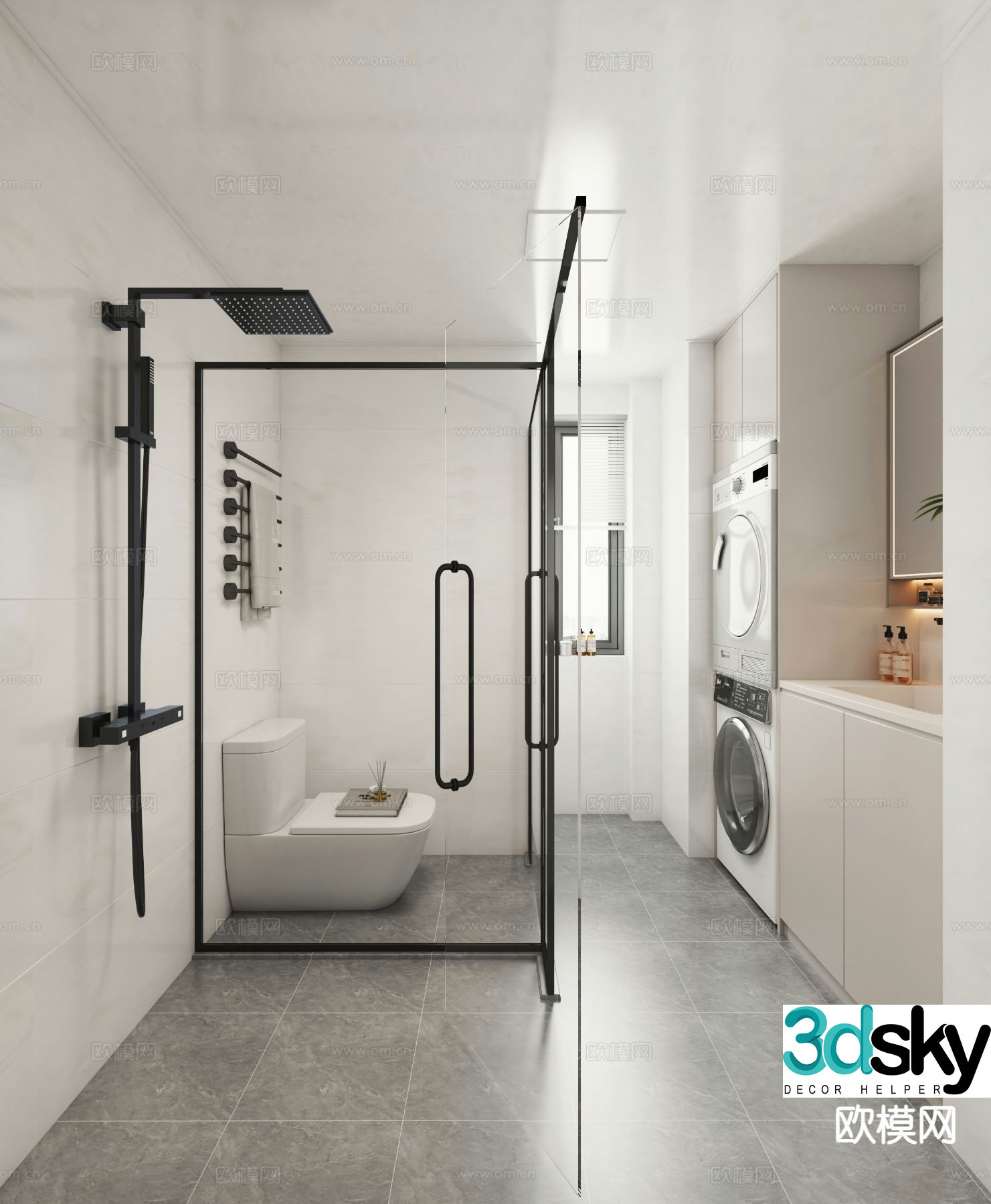 Modern bathroom bathroom 3d model