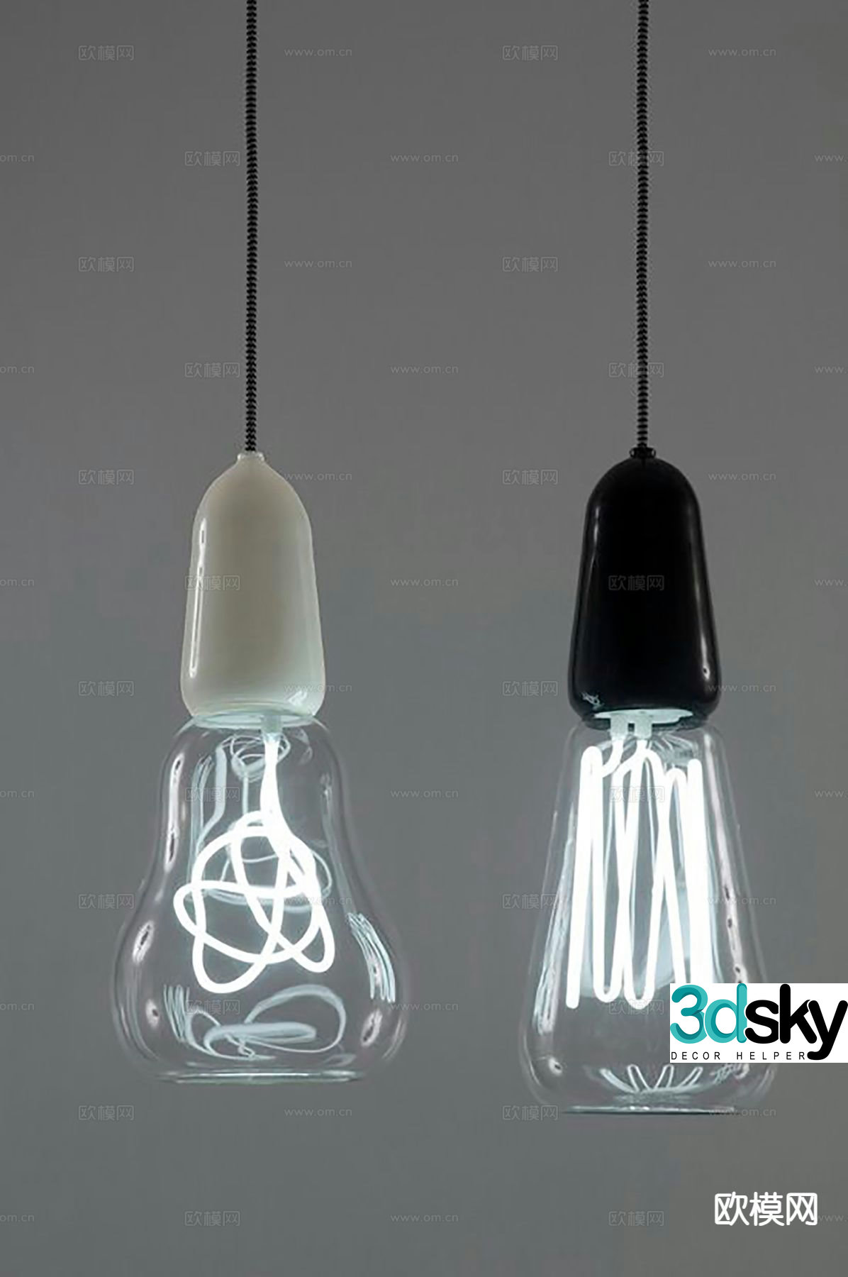 Light luxury chandelier bedside small chandelier 3d model
