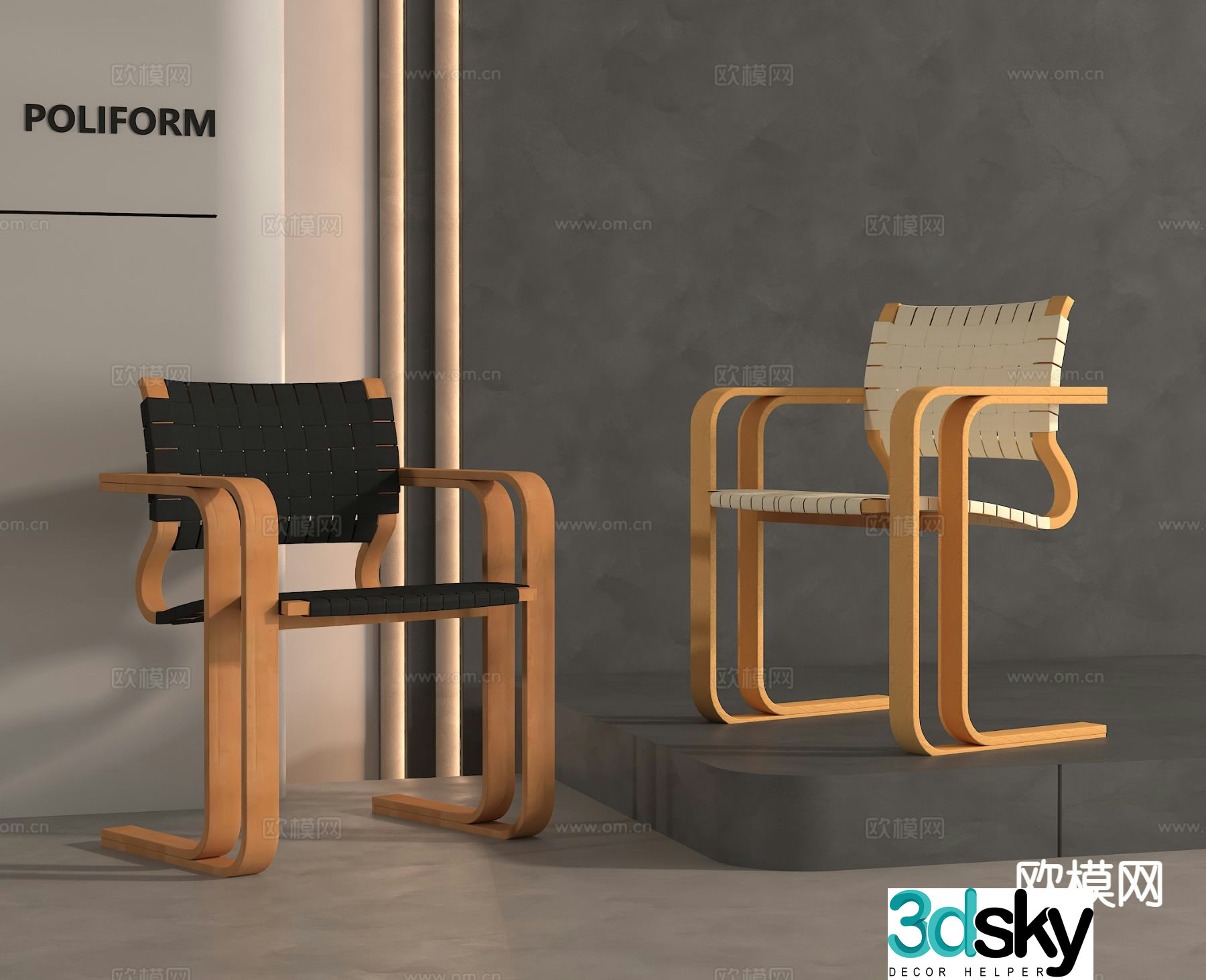 Medieval style chair leisure chair 3d model