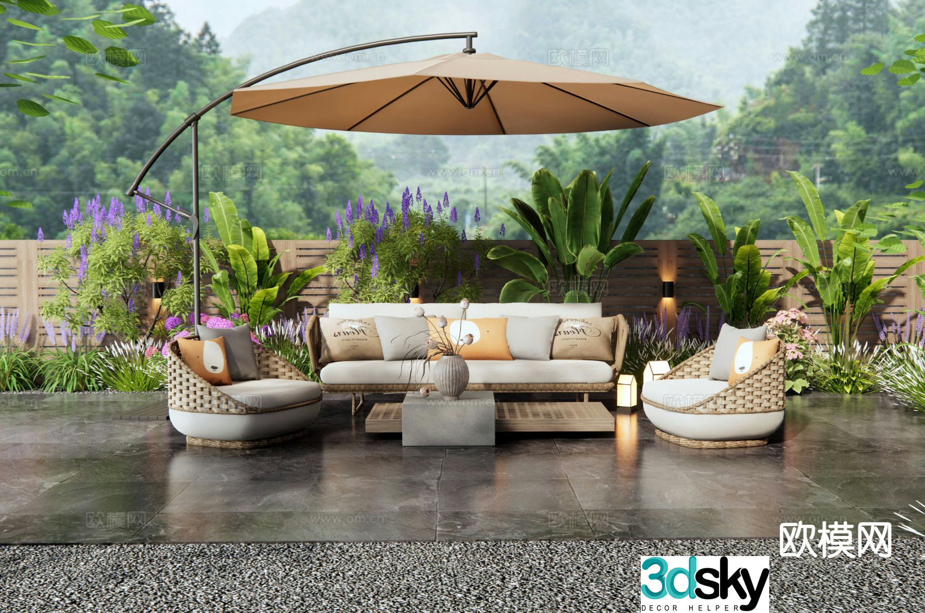 Modern outdoor sofa patio sofa 3d model