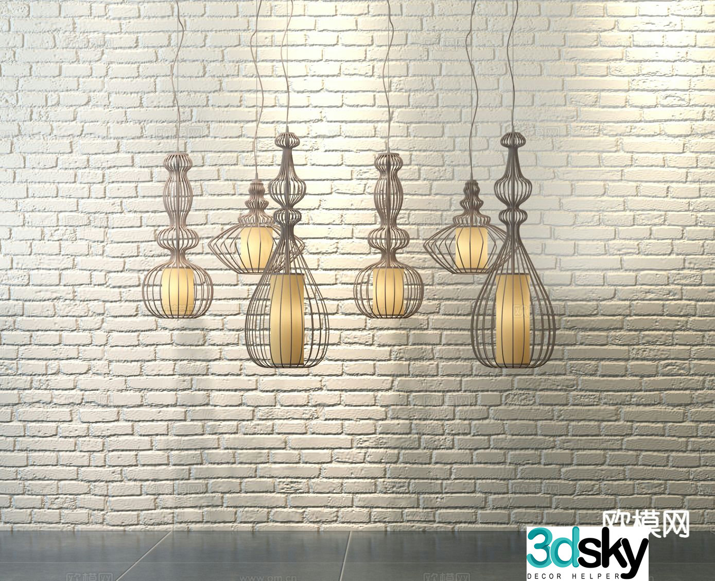 Simple European chandelier restaurant chandelier 3d model