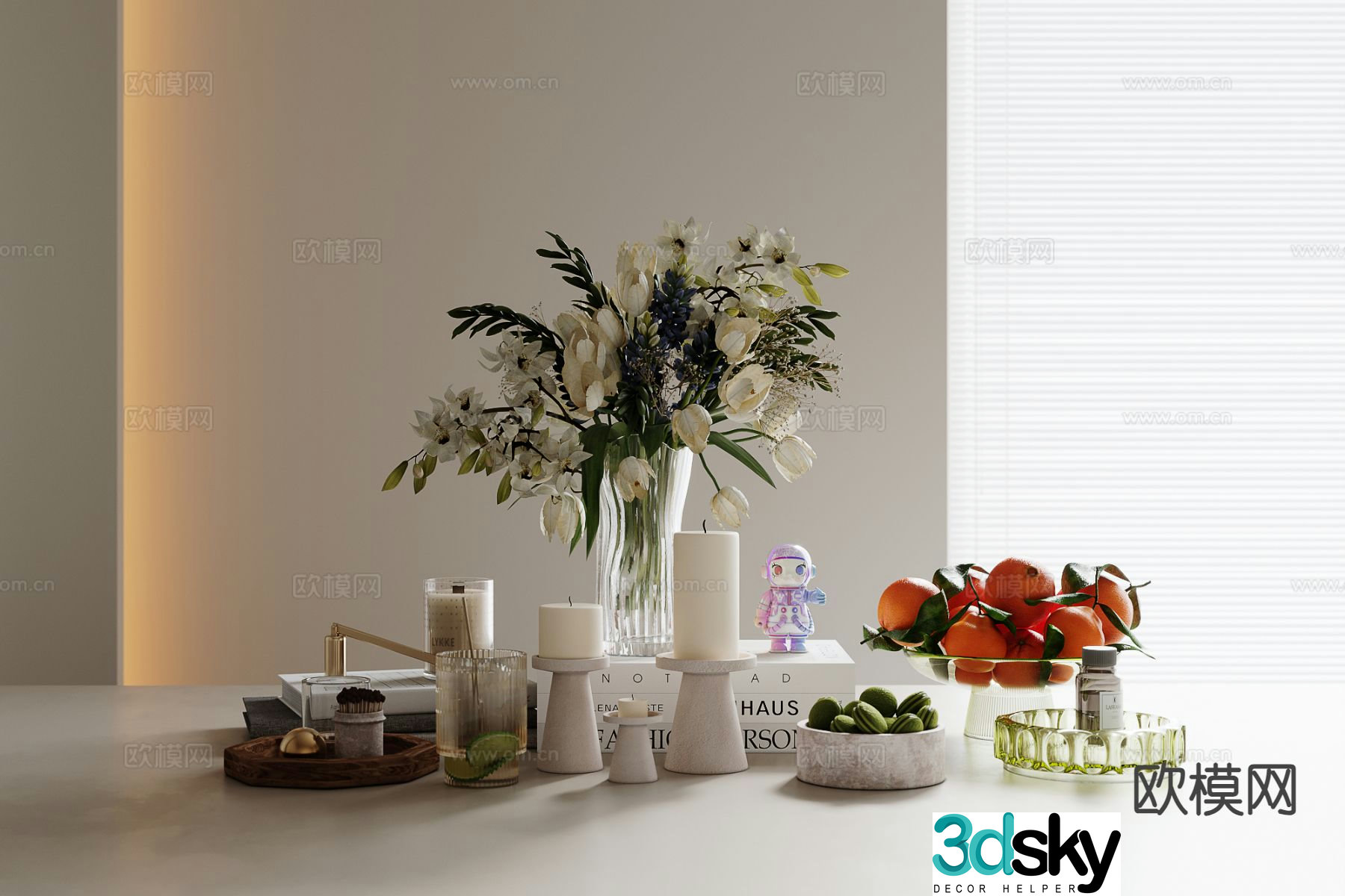 Modern tableware vase fruit plate 3d model