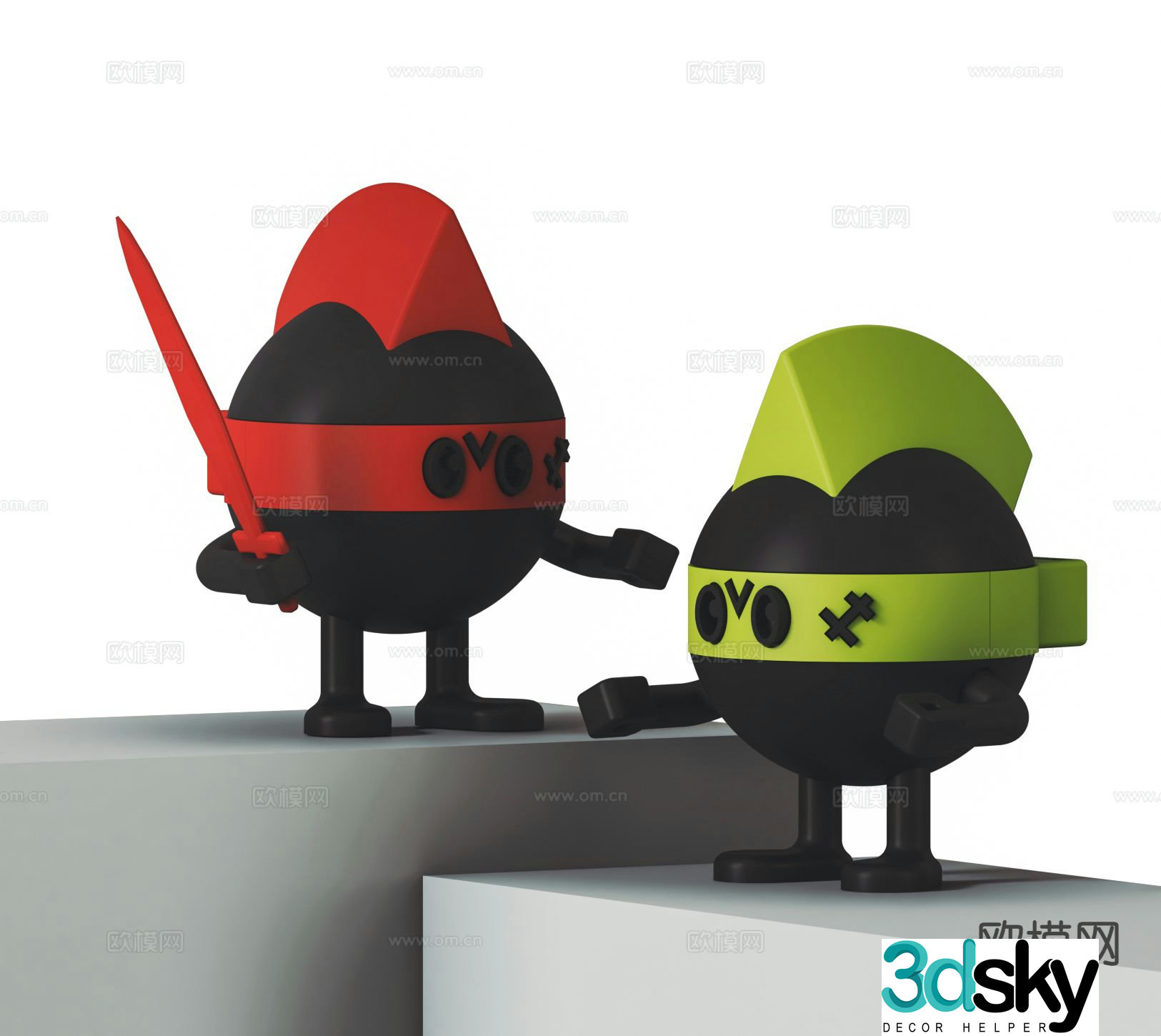 Modern sculpture doll cartoon doll fashionable ornament 3D model