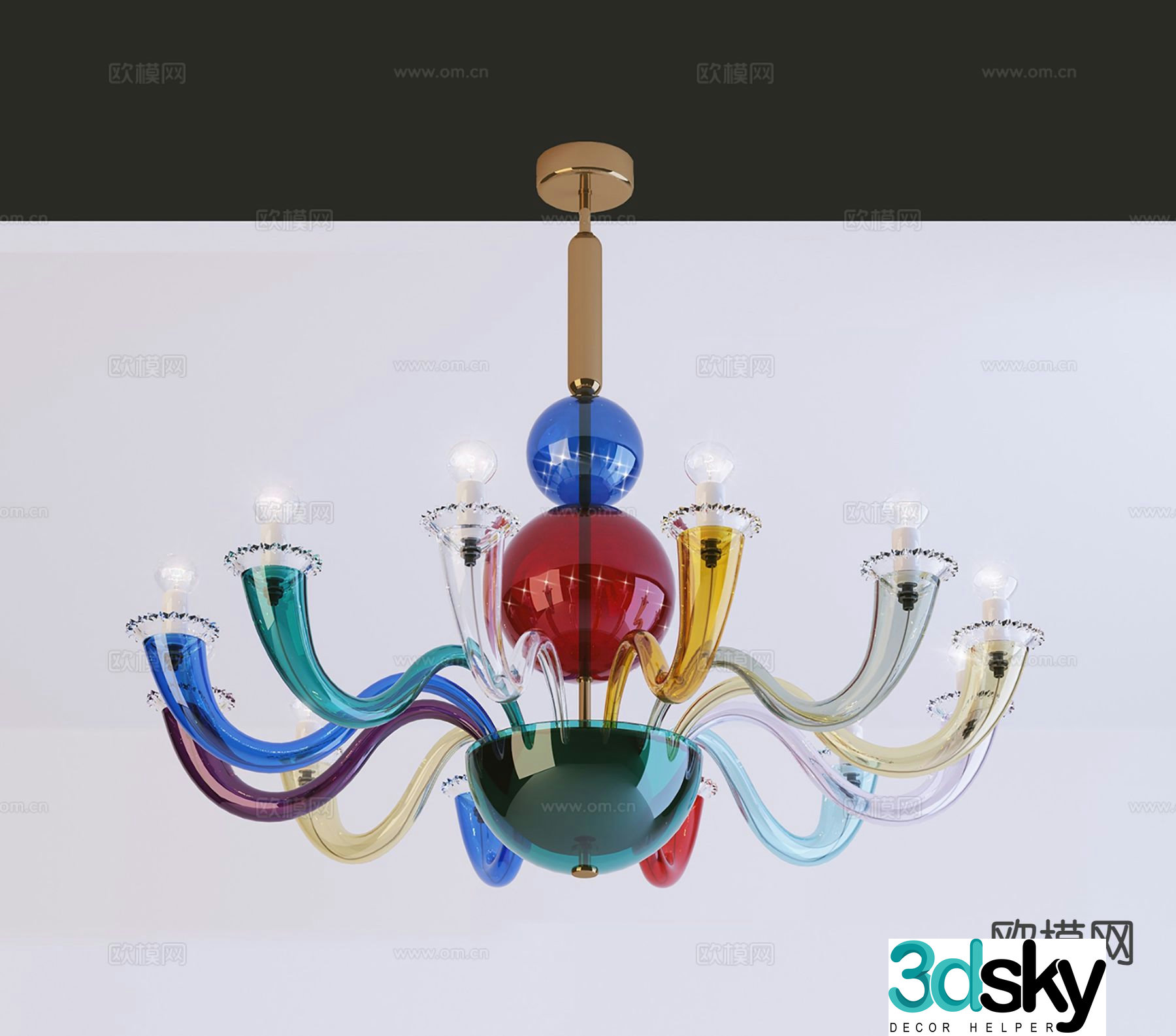 Light luxury chandelier hall chandelier 3d model