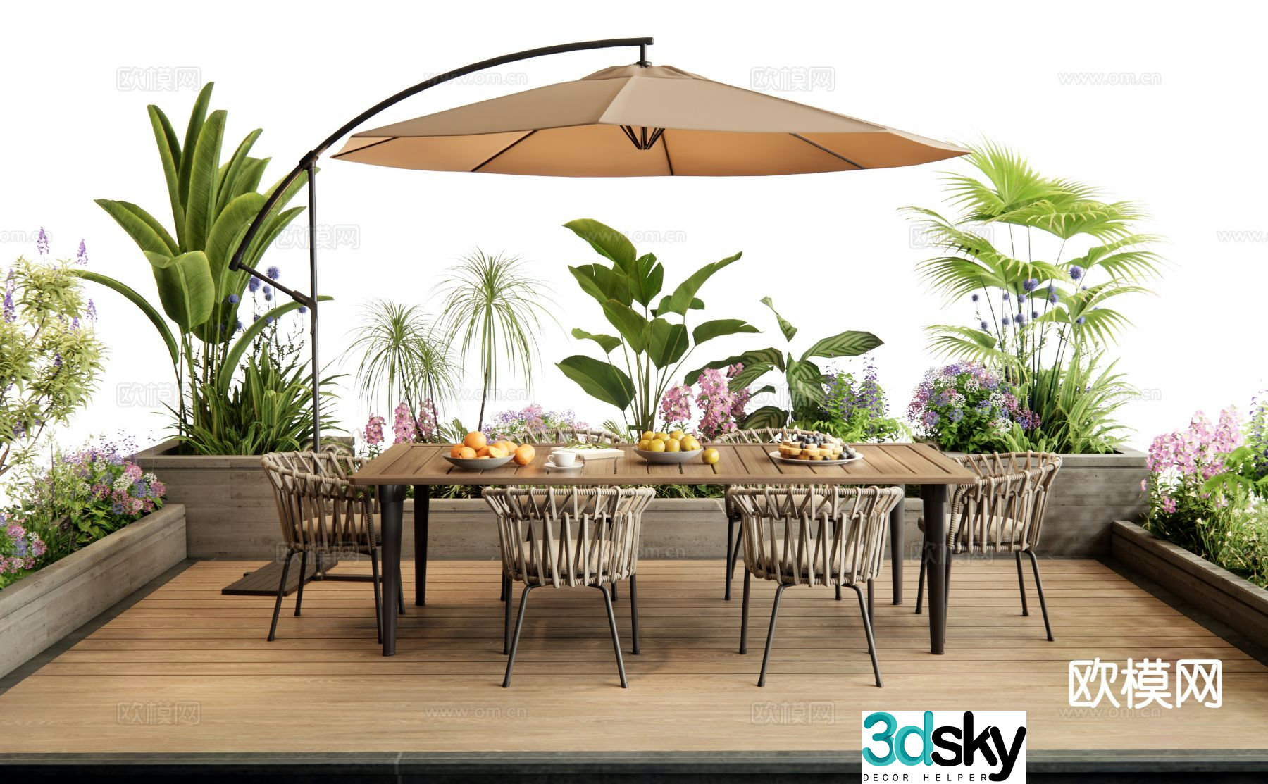 Modern outdoor tables and chairs patio tables and chairs 3d model