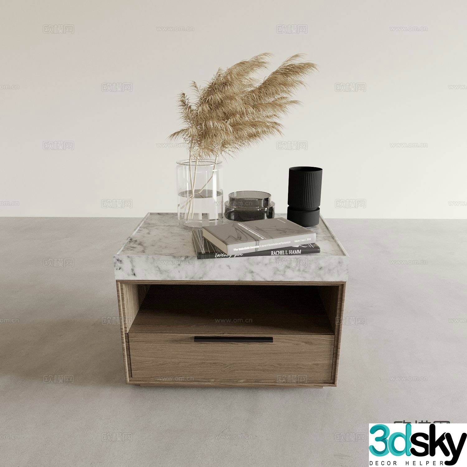 wabi-sabi bedside table 3d model