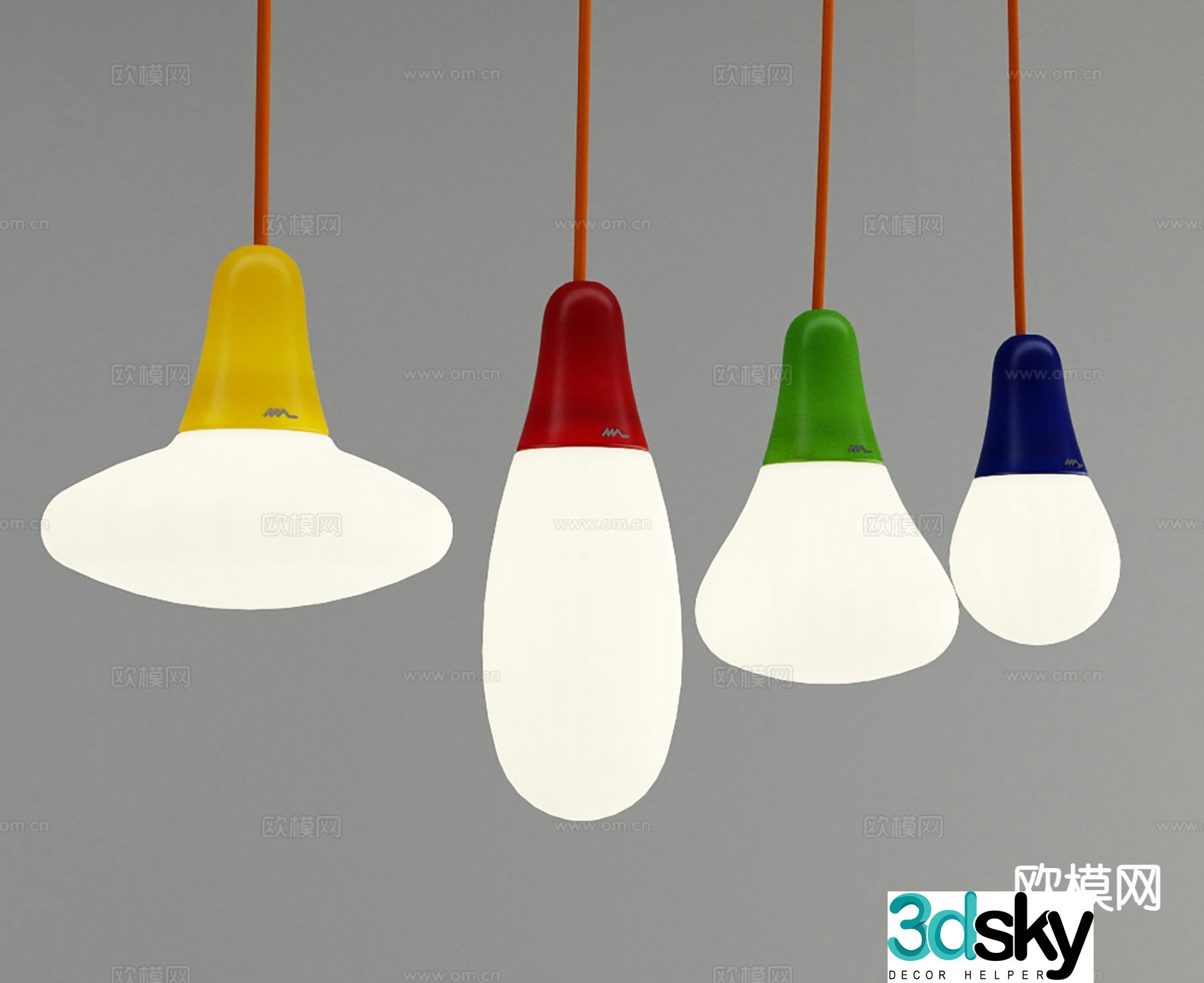 Minimalist chandelier bedside small chandelier 3d model