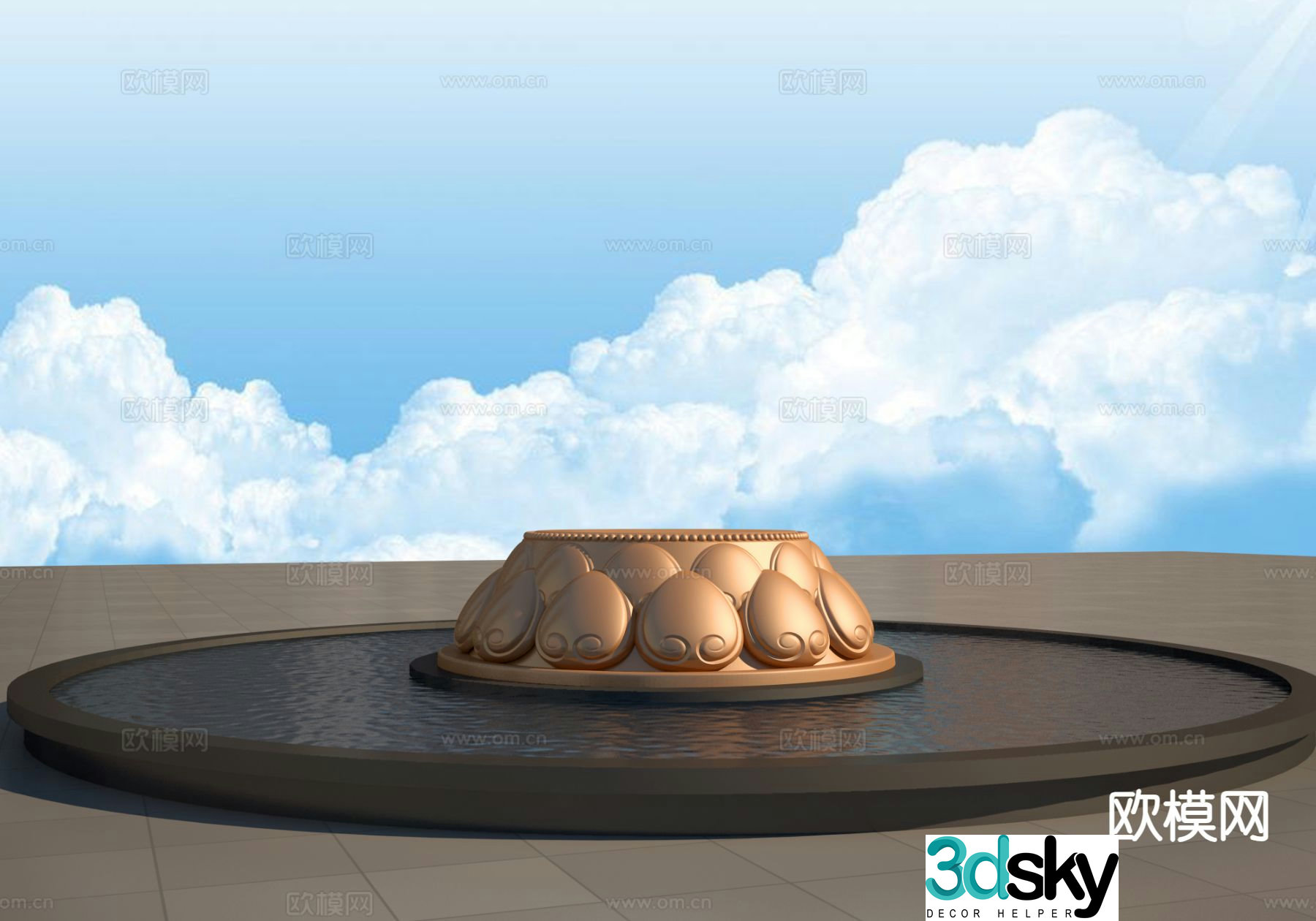Chinese Buddha Statue Base Lotus Terrace Sculpture 3D Model