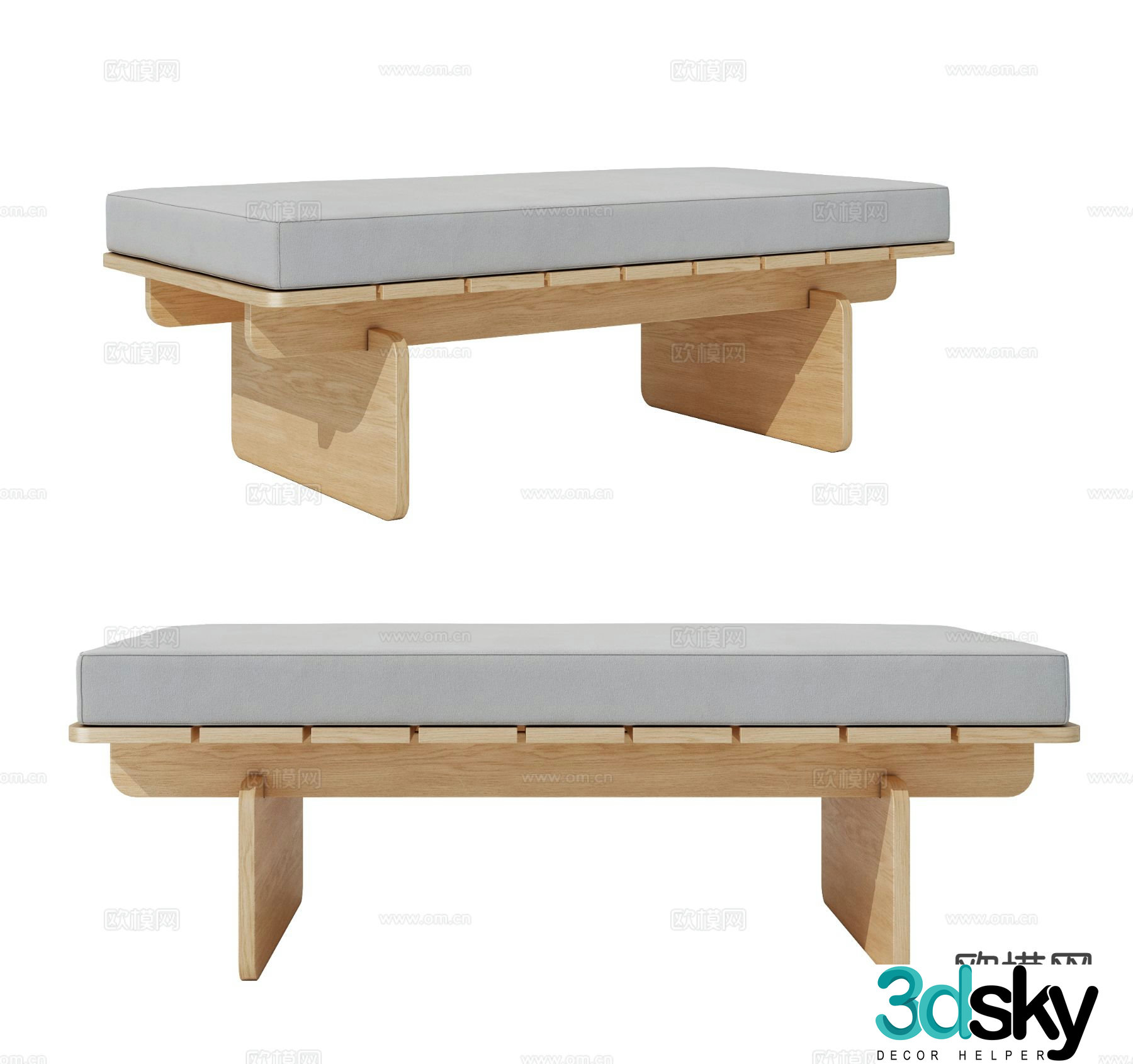 Nordic bed end stool sofa stool bench shoe changing stool 3d model