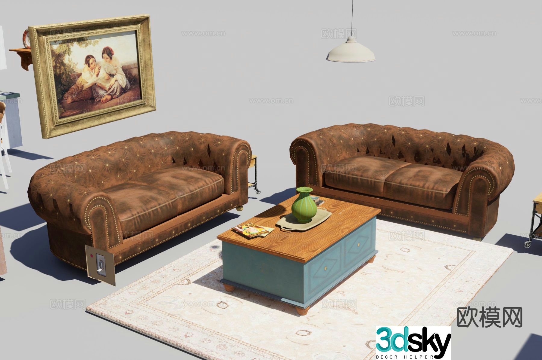 American furniture modular sofa 3d model