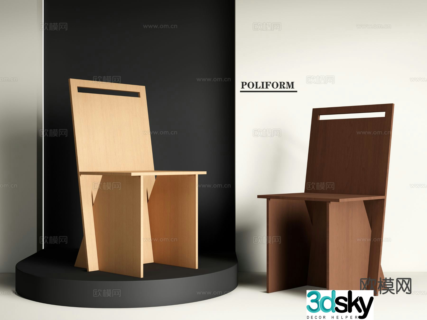 Wabi-sabi chair dining chair 3d model