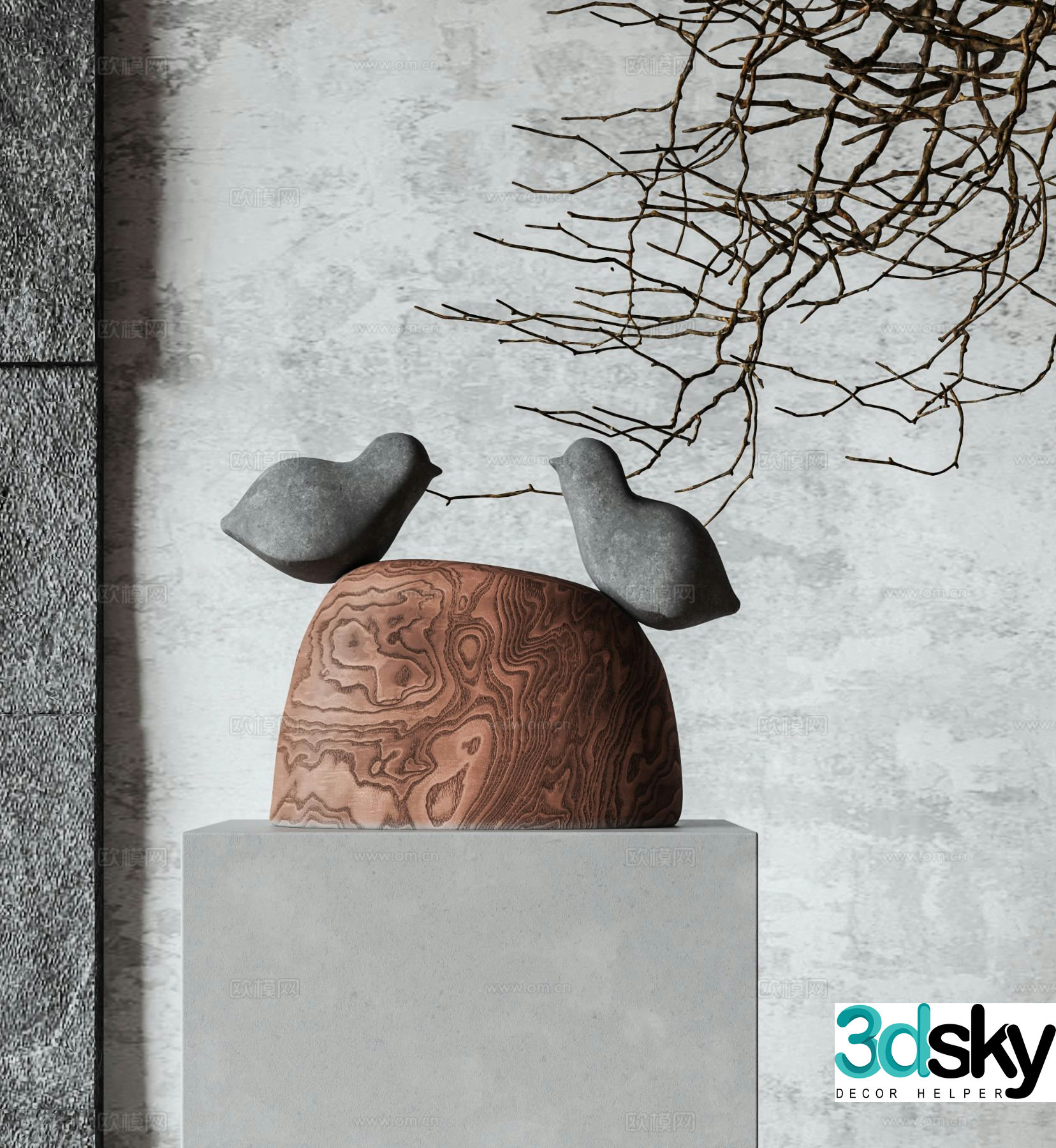 New Chinese-style sculpture art ornaments 3D model