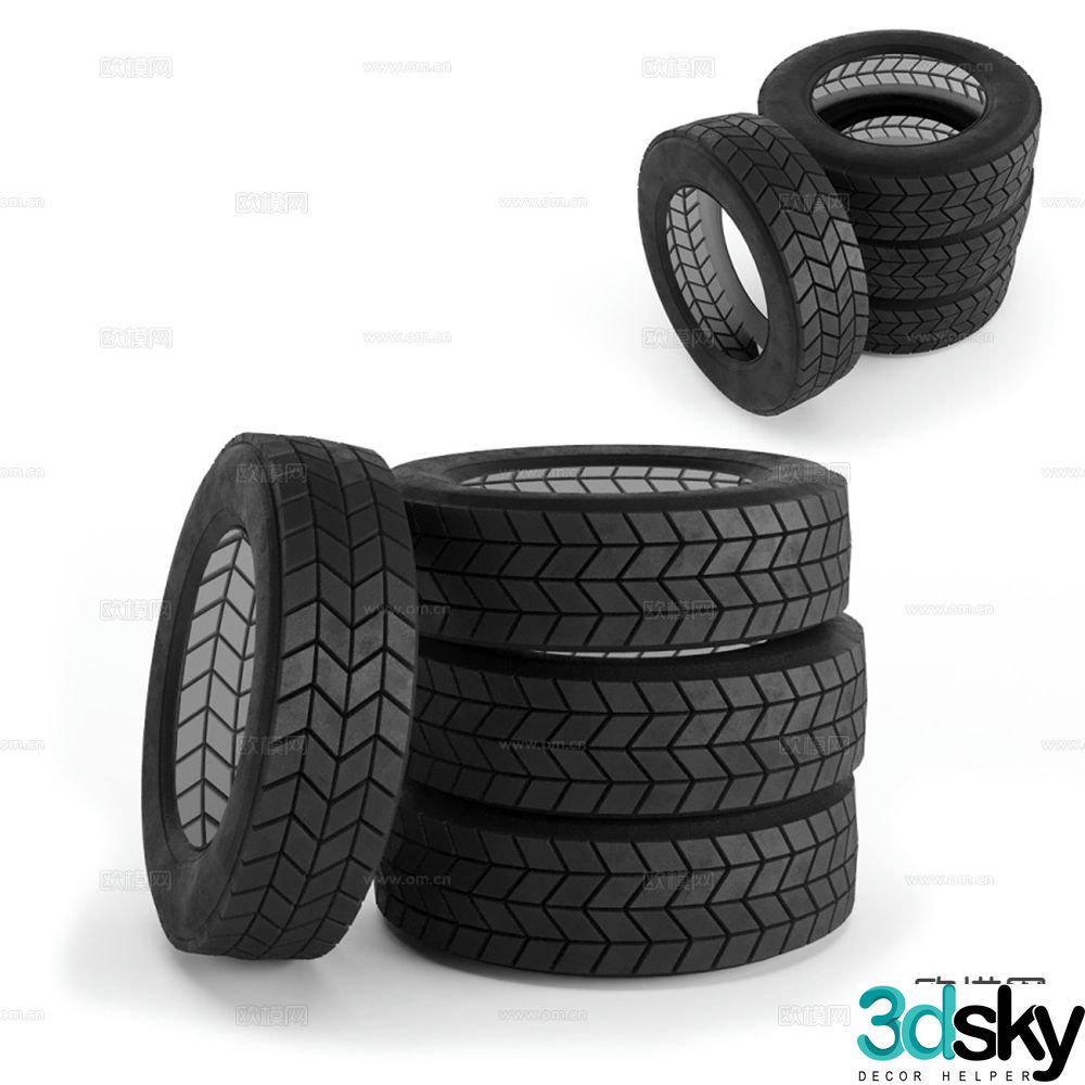 modern car tire tire 3d model