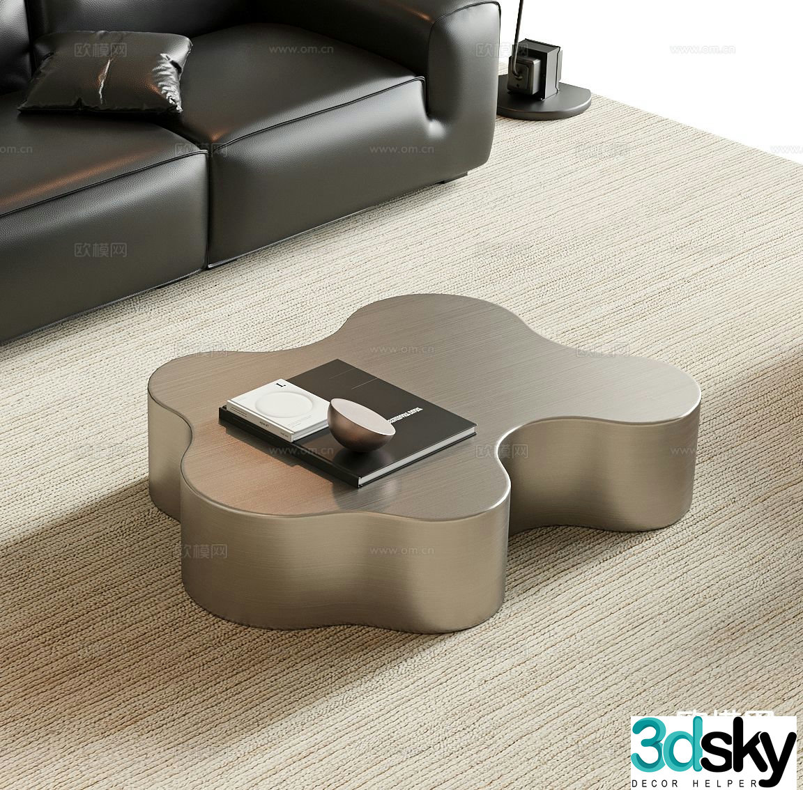 Minimalist coffee table special shaped coffee table 3d model