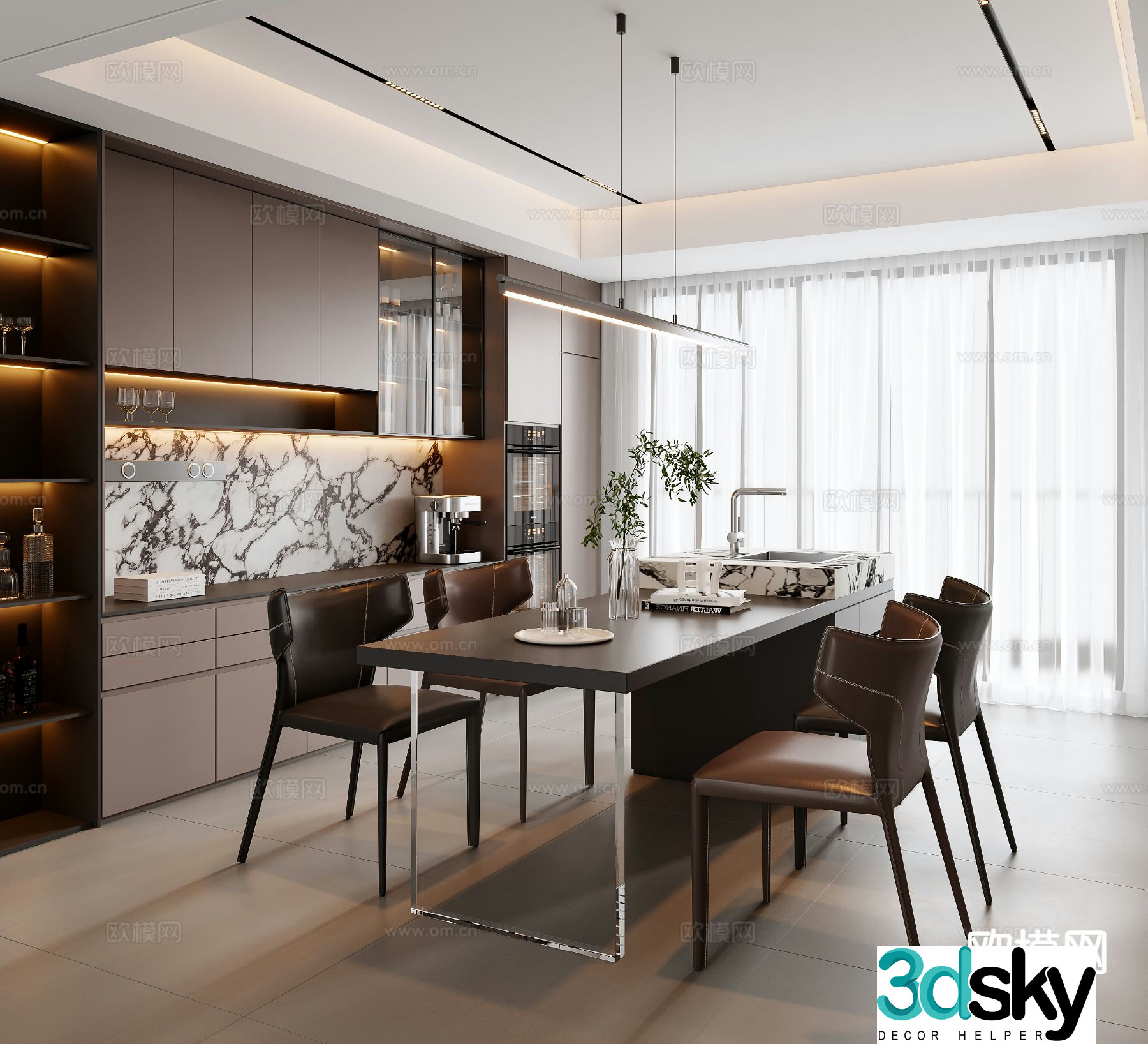 Italian restaurant Zhongdao restaurant 3d model