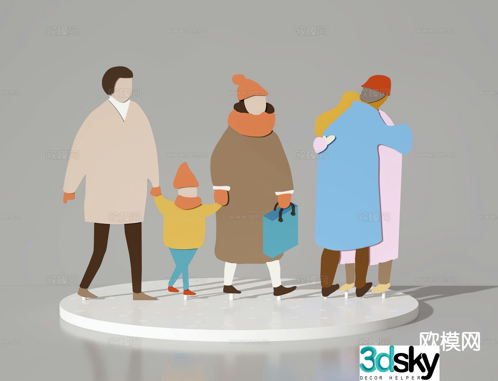Character silhouette beautiful 3d model
