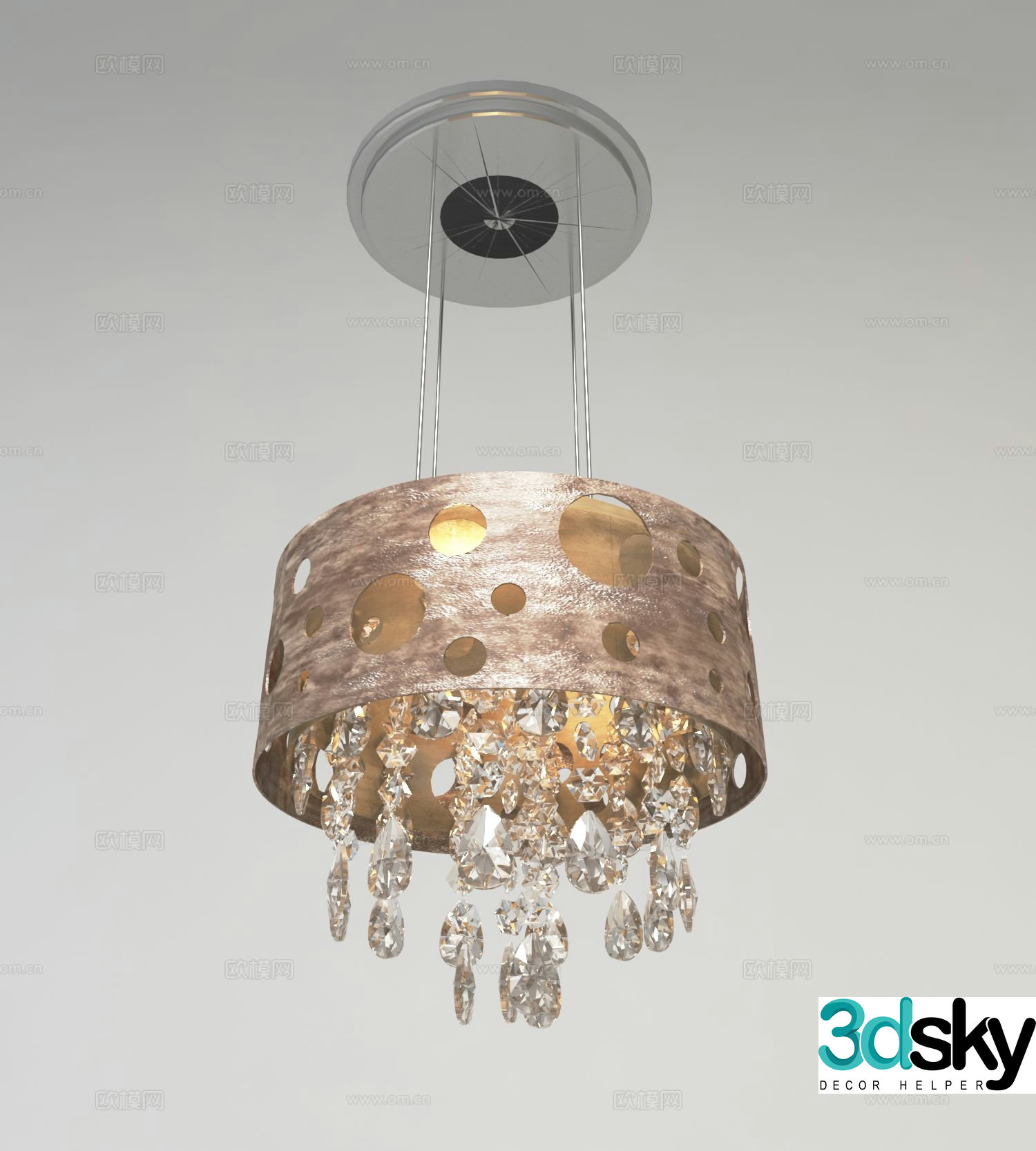 European crystal lamp 3d model