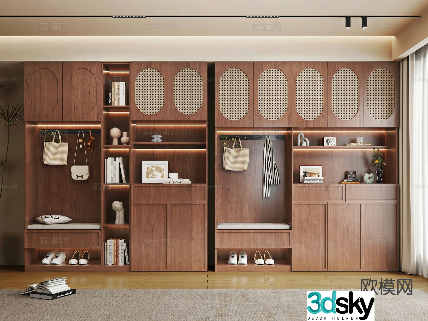 Medieval style shoe cabinet Entrance shoe cabinet 3D model