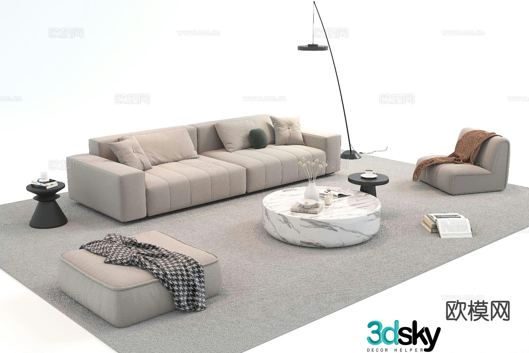 Modern sectional sofa 3d model