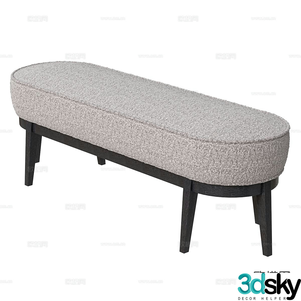 Modern footrest bedside stool 3d model