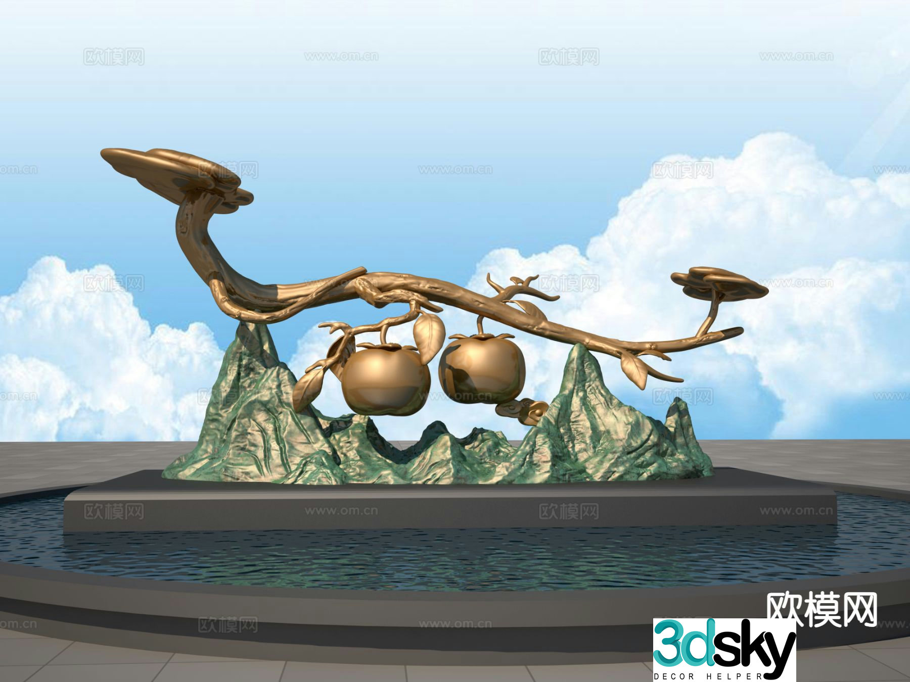 Everything goes well sculpture landscape 3d model