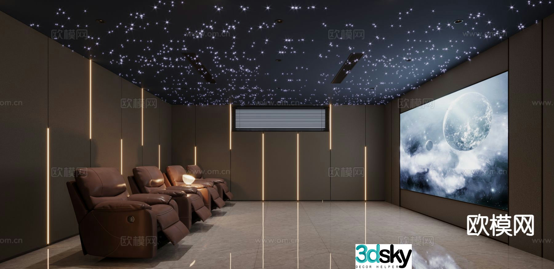 Modern audio-visual room audio-visual room 3d model