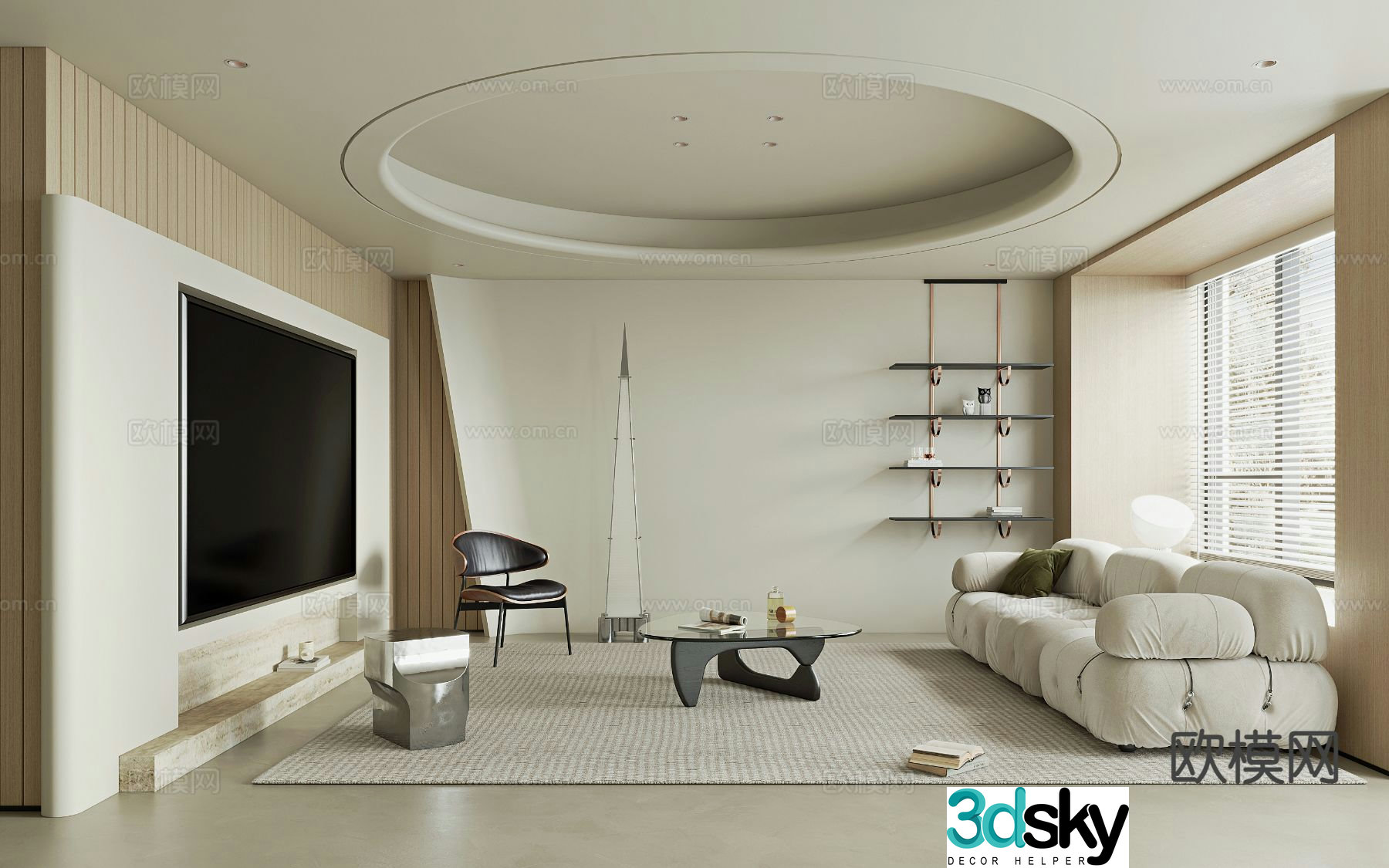 Wabi-sabi living room 3d model