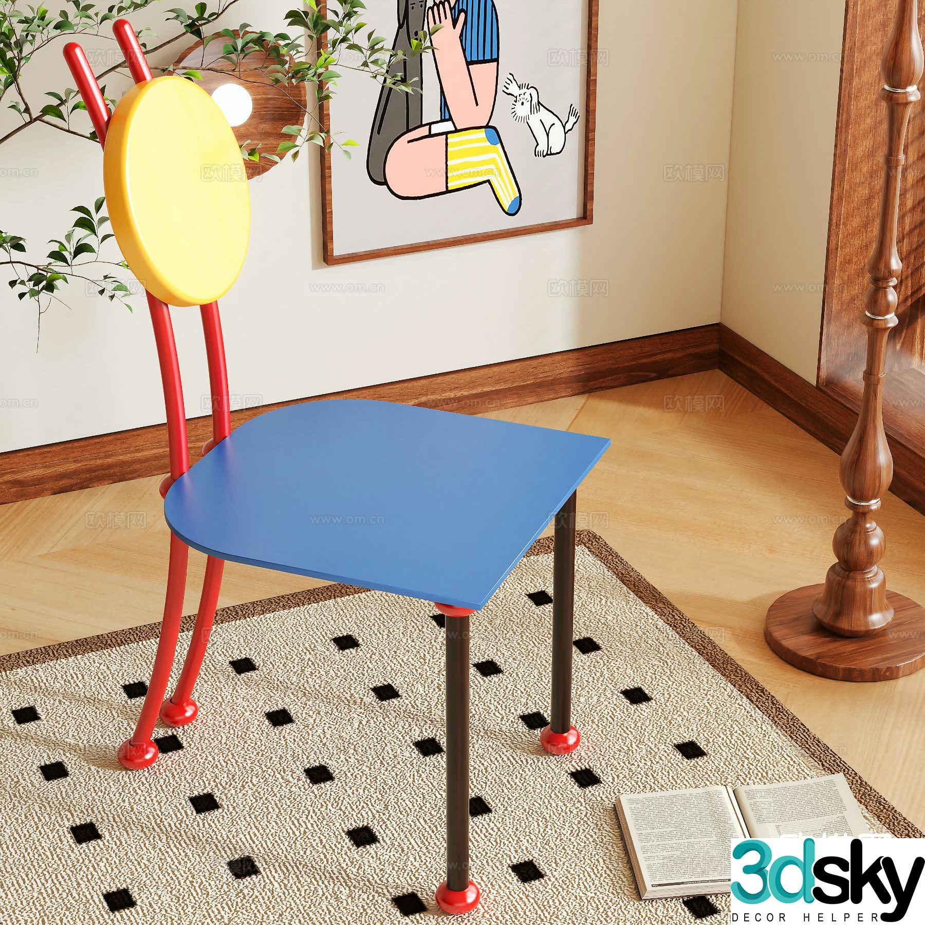 memphis children’s chair chair lounge chair 3d model