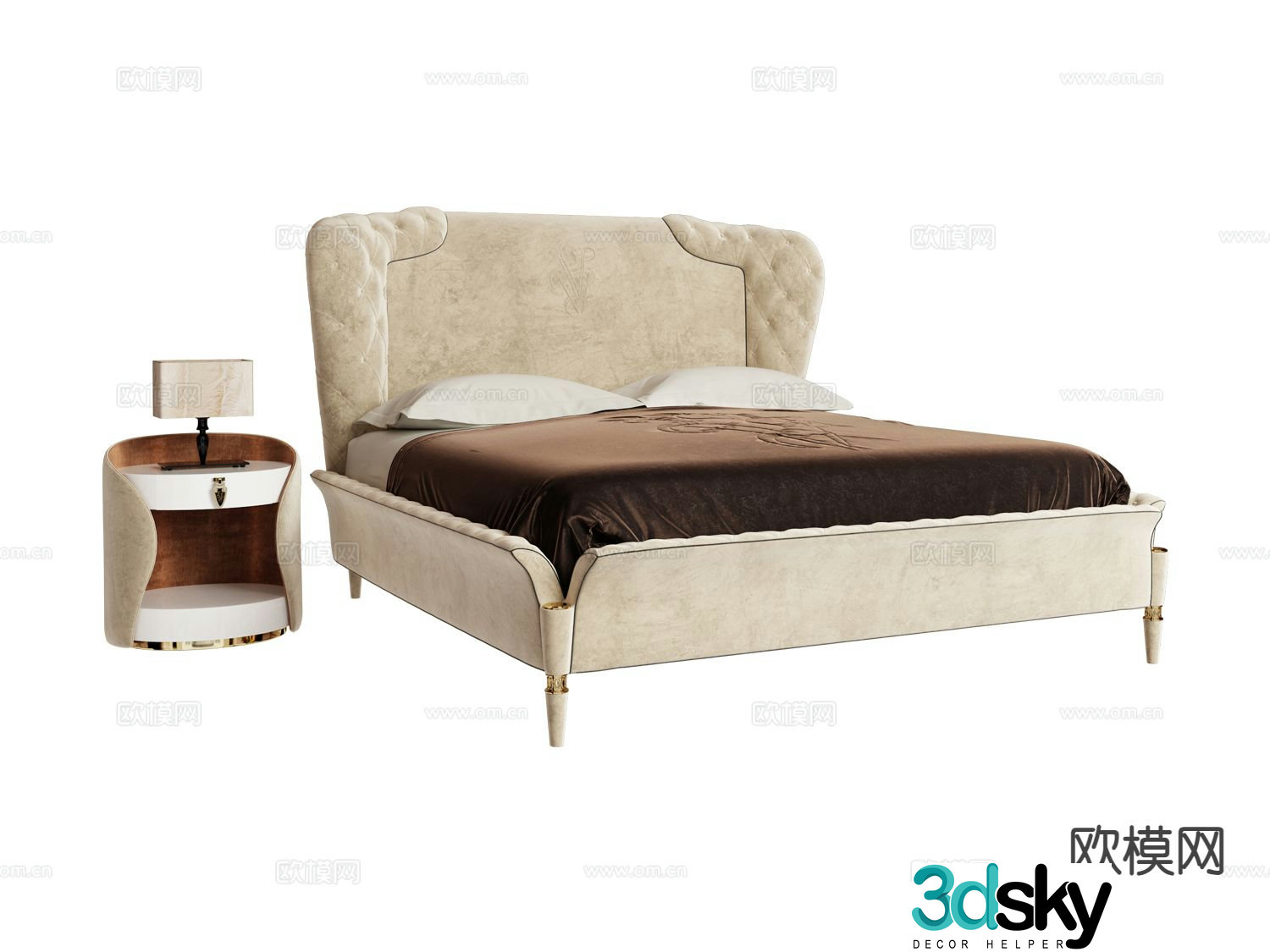 visionnaire double bed 3d model