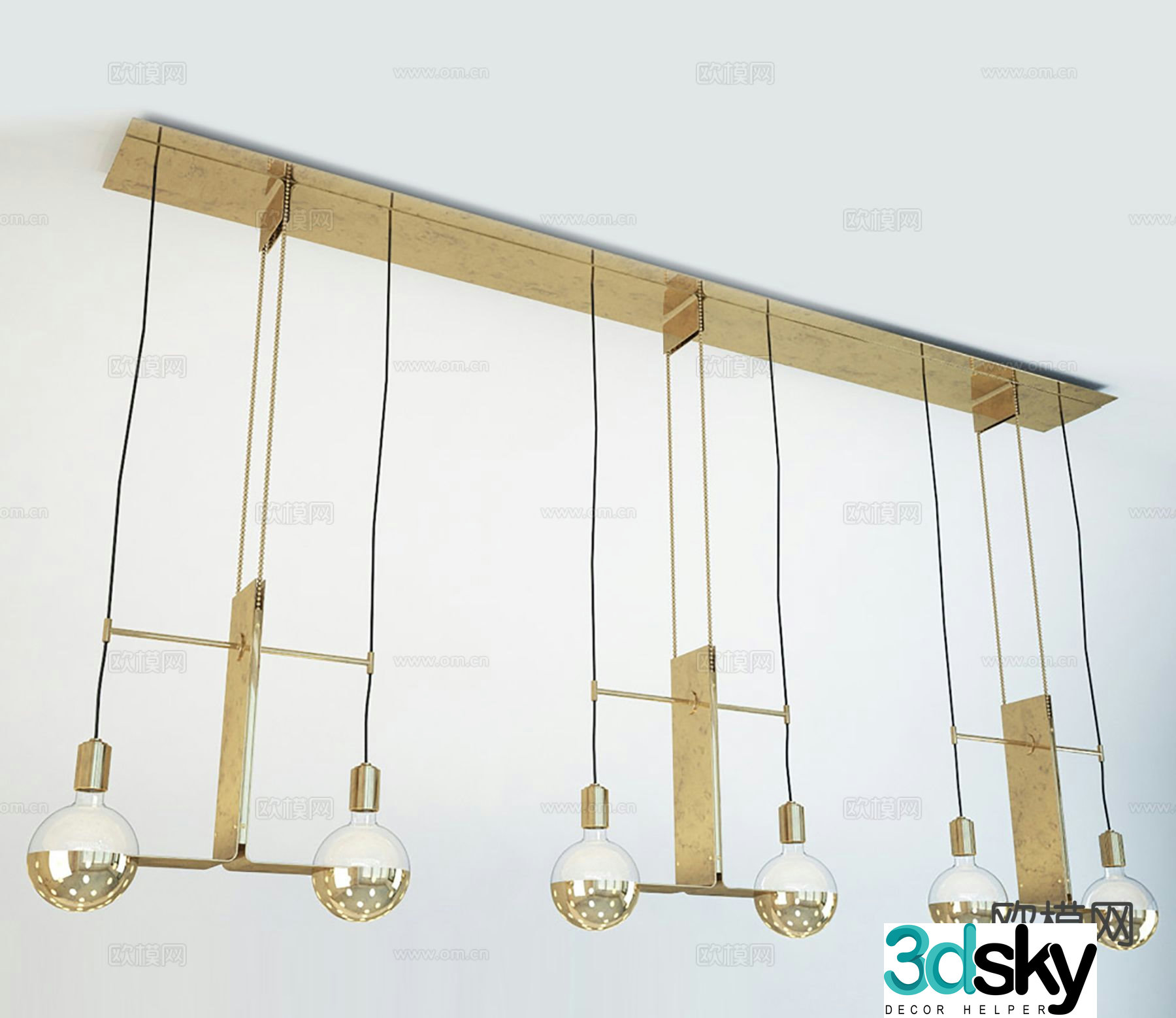 Light luxury chandelier creative chandelier 3d model