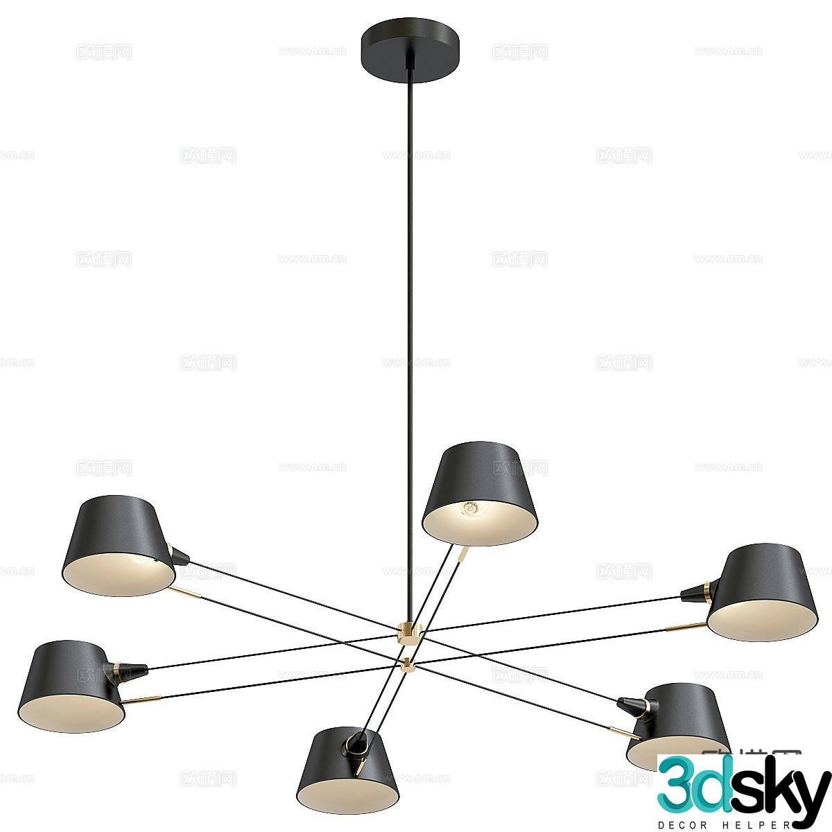 Creative chandelier hall chandelier 3d model