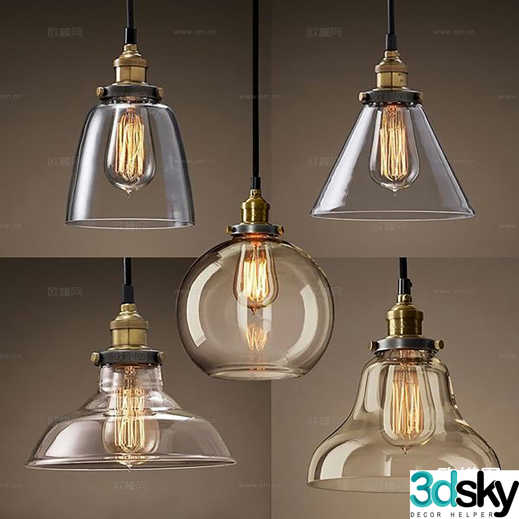 Light luxury chandelier bedside small chandelier 3d model