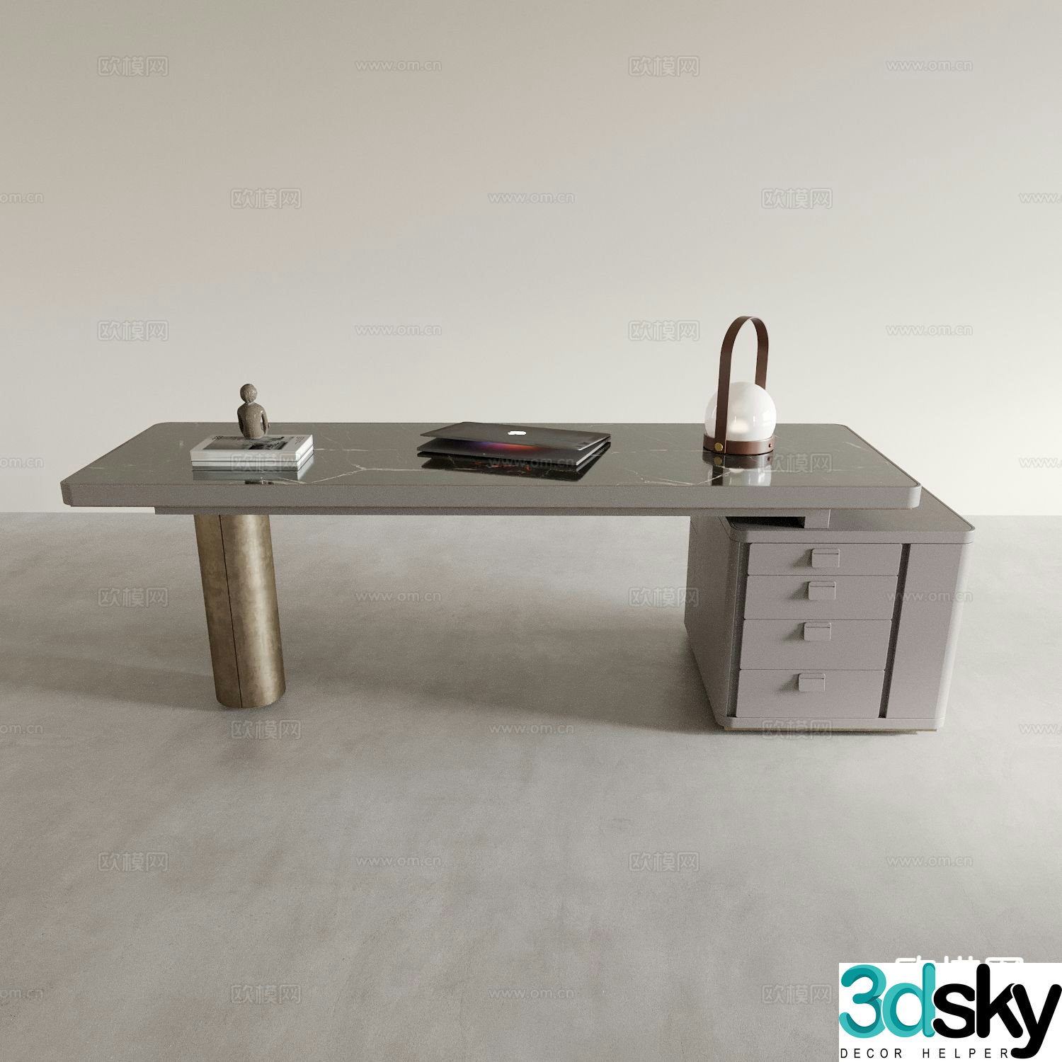 Italian desk manager desk 3d model