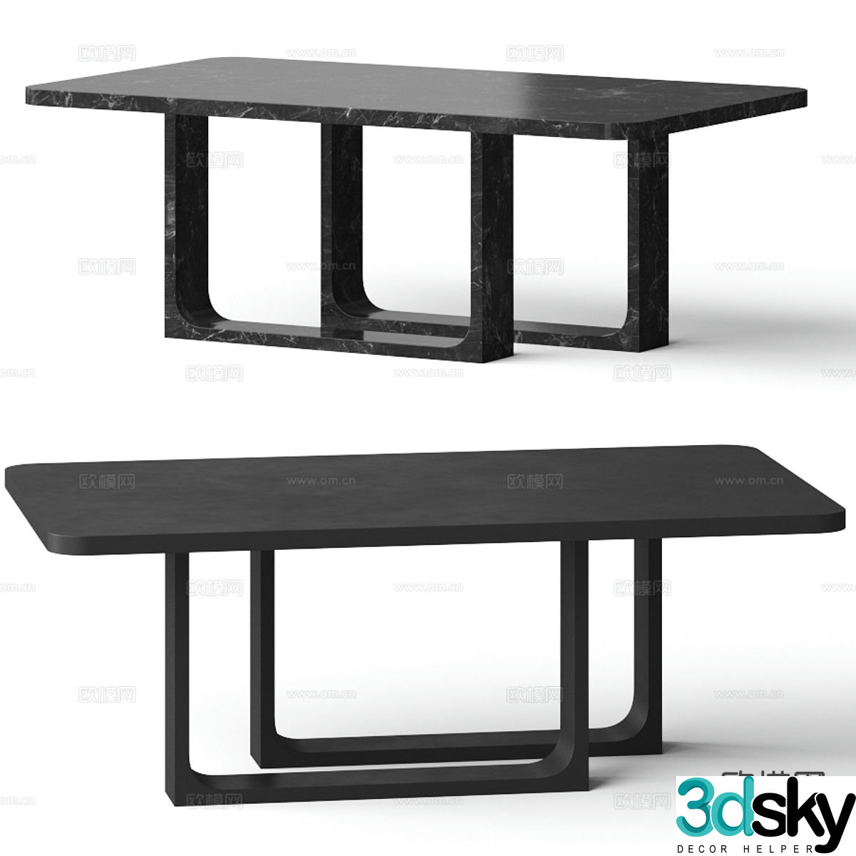 Marble dining table 3d model