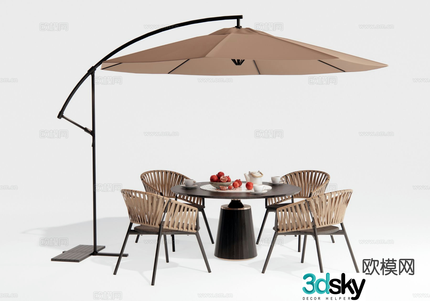 Modern outdoor tables and chairs leisure tables and chairs 3d model