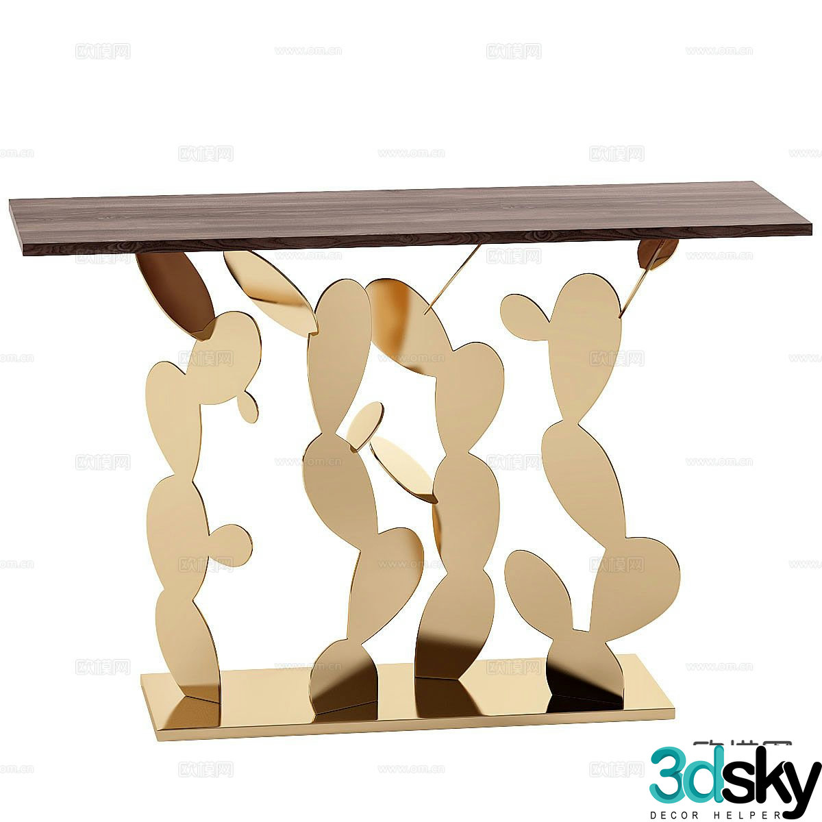 Light luxury end view table 3D model