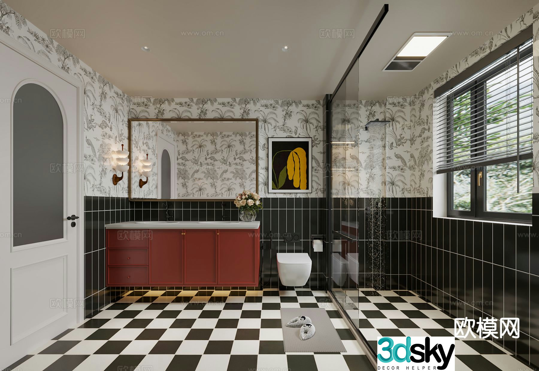 French bathroom bathroom 3d model
