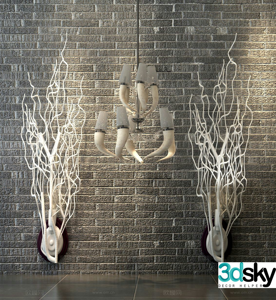 European decorative lamp coral lamp art decorative lamp 3d model