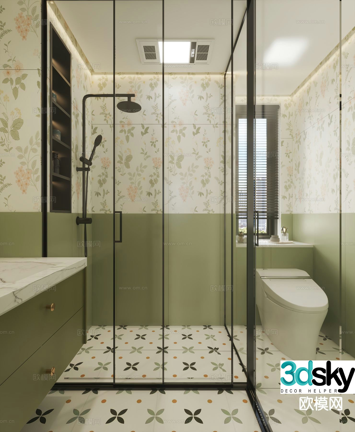 French bathroom bathroom 3d model