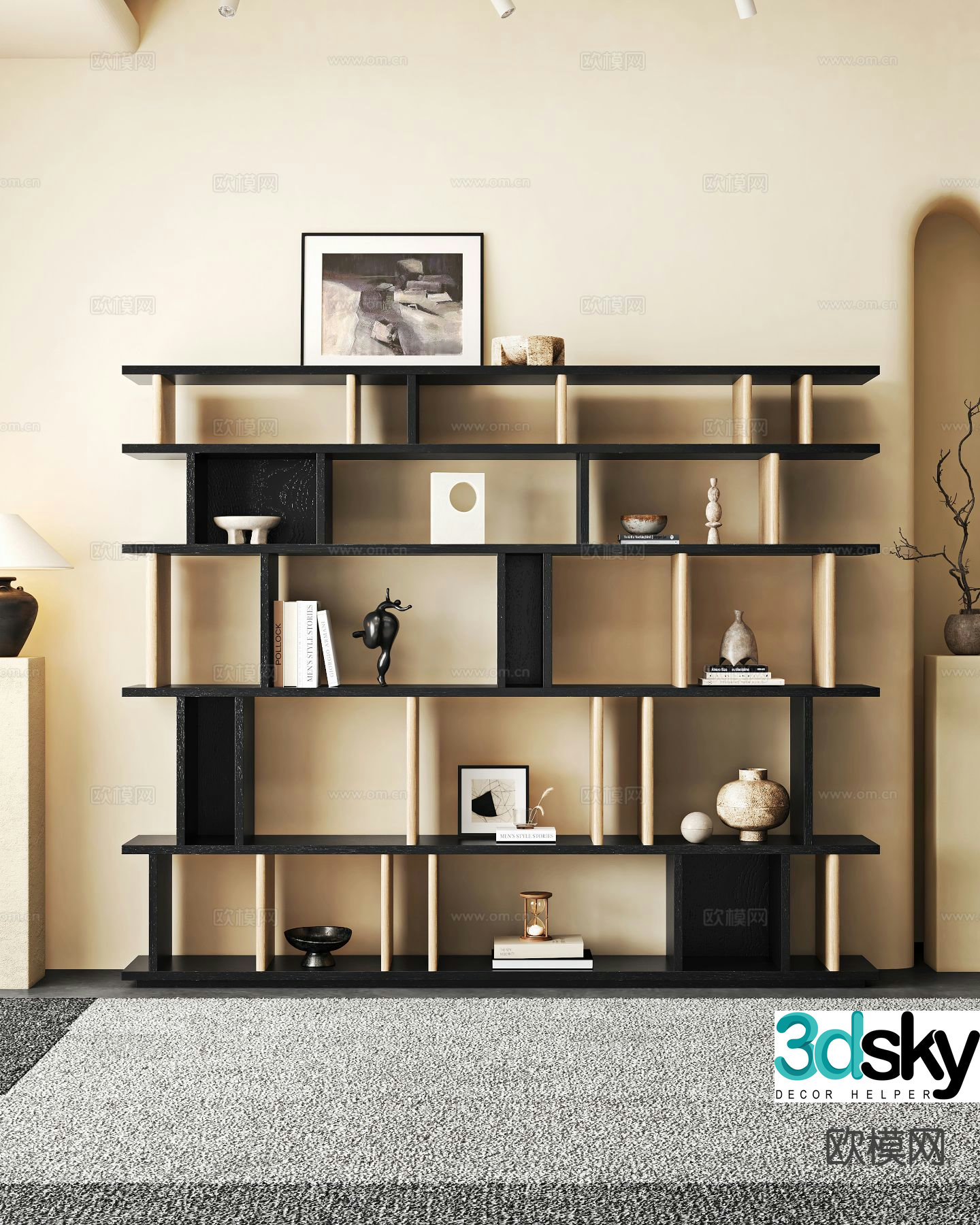 Medieval style storage rack display rack display rack 3d model